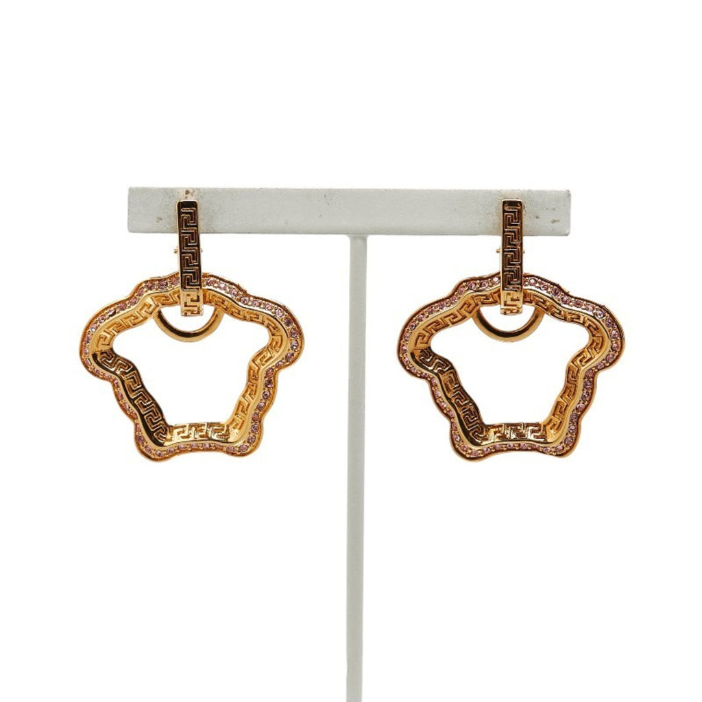 Earrings Rhinestone Gold-Tone Metal