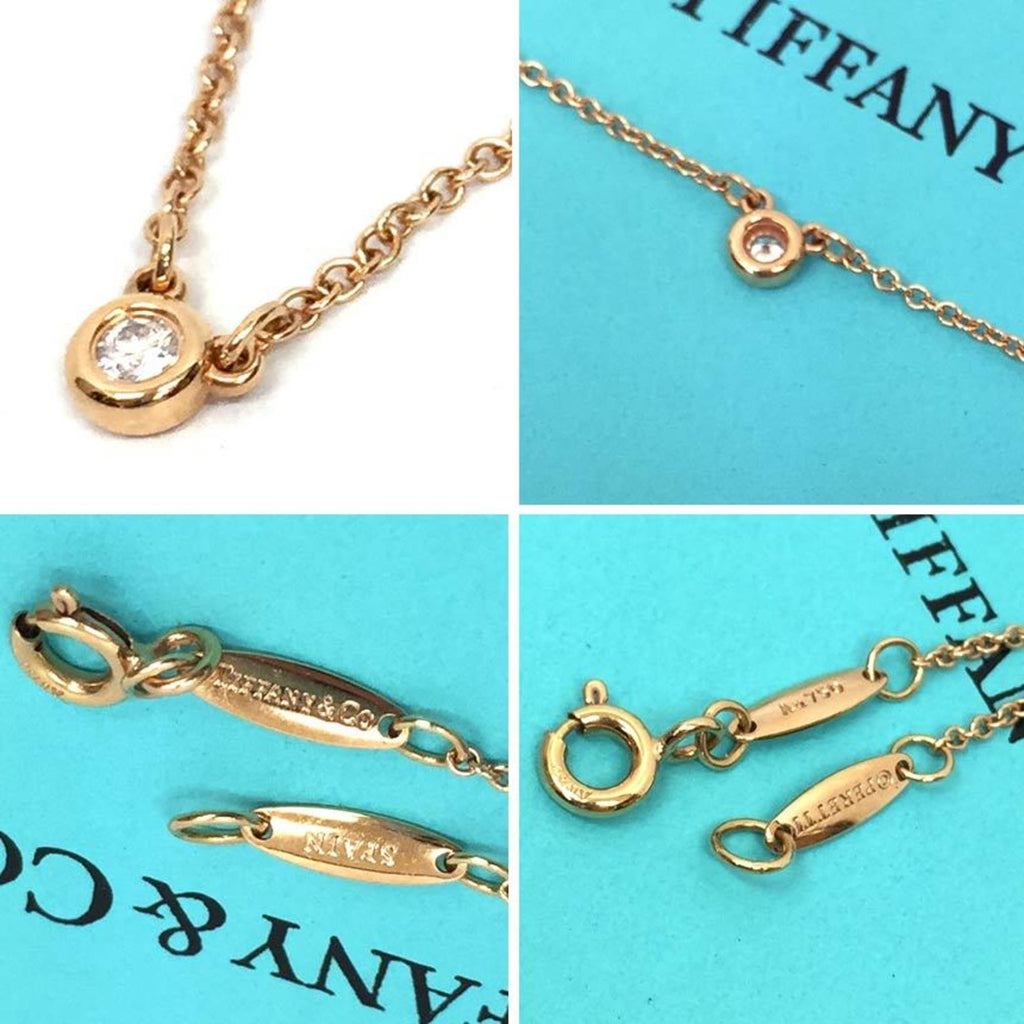 Elsa Peretti Diamonds By The Yard Pendant Necklace 18K Rose Gold and Diamond