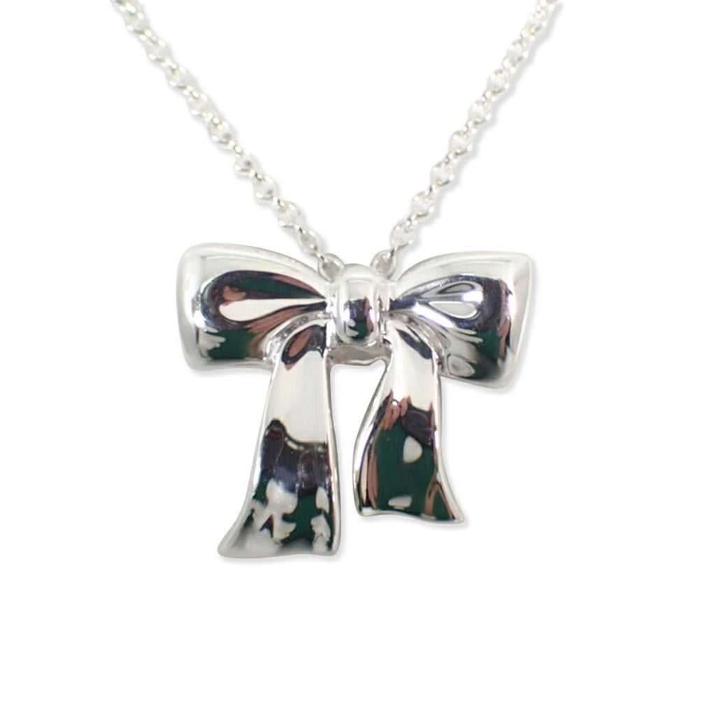 Ribbon Pendant Necklace Sterling Silver