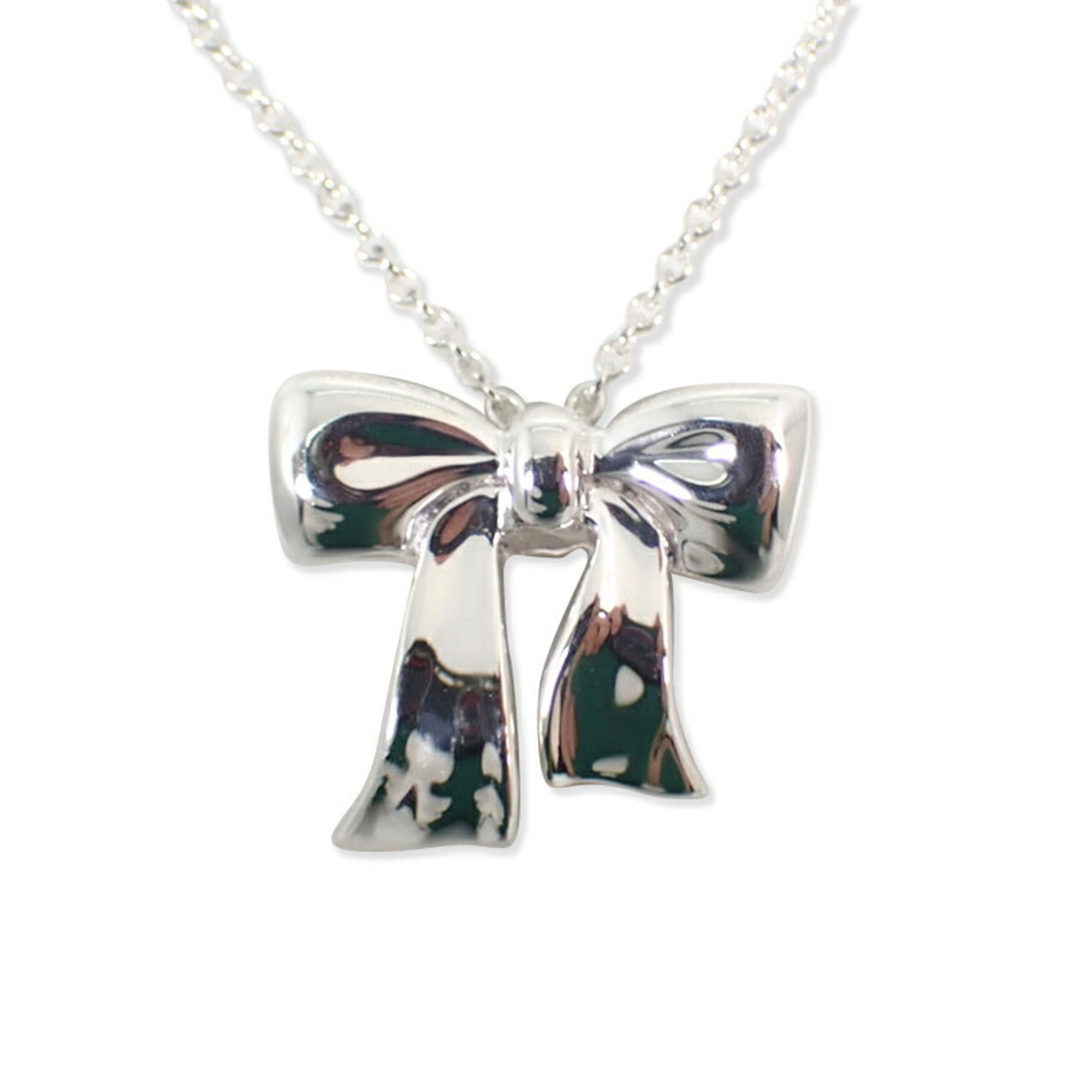 Ribbon Pendant Necklace Sterling Silver