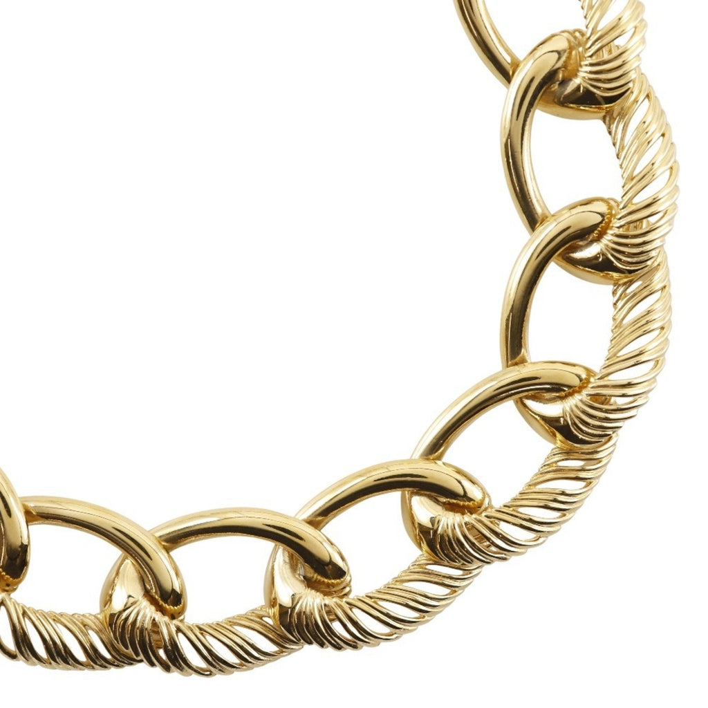 Big Chain Pendant Necklace Gold Plated