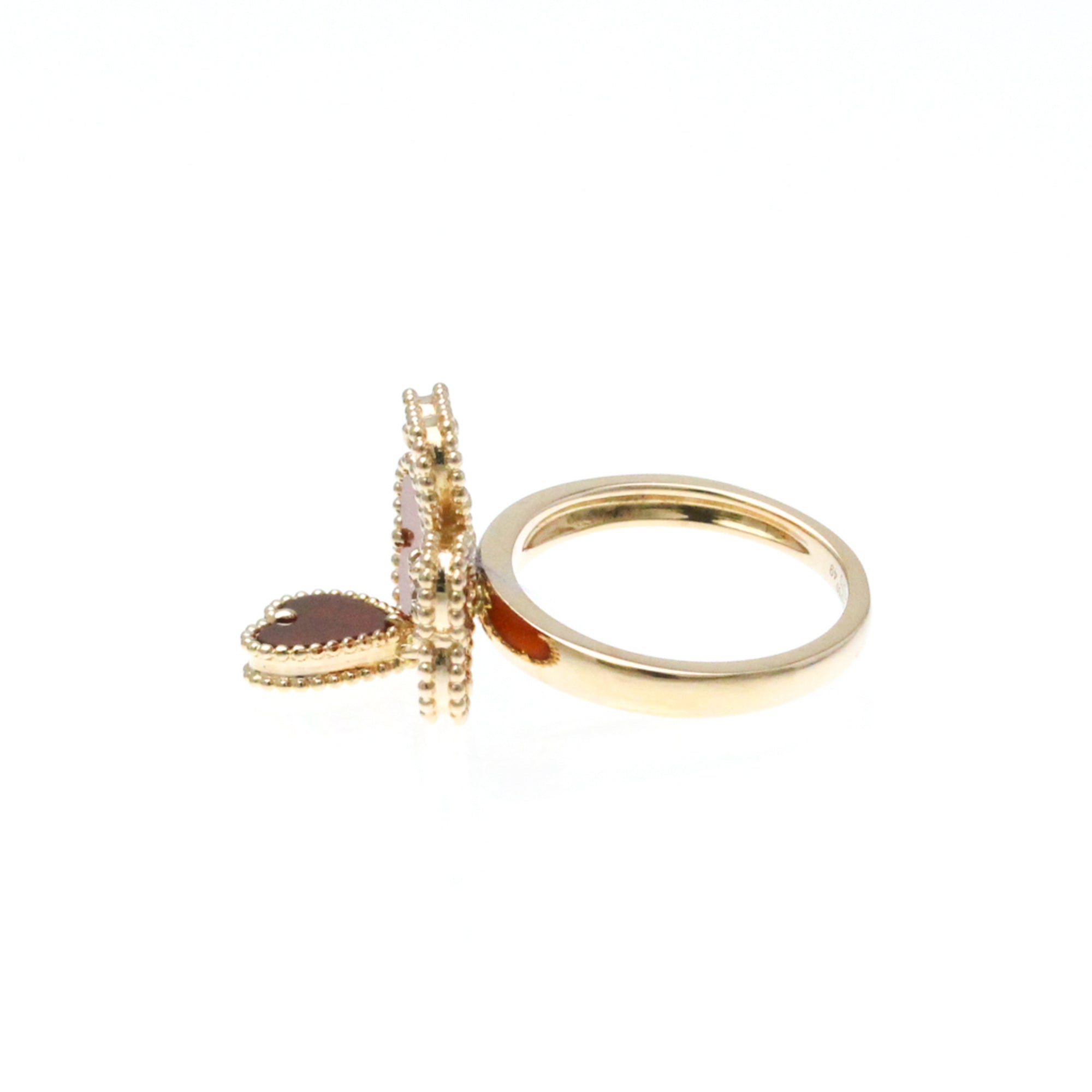 Sweet Alhambra Ring 18K Rose Gold and Carnelian