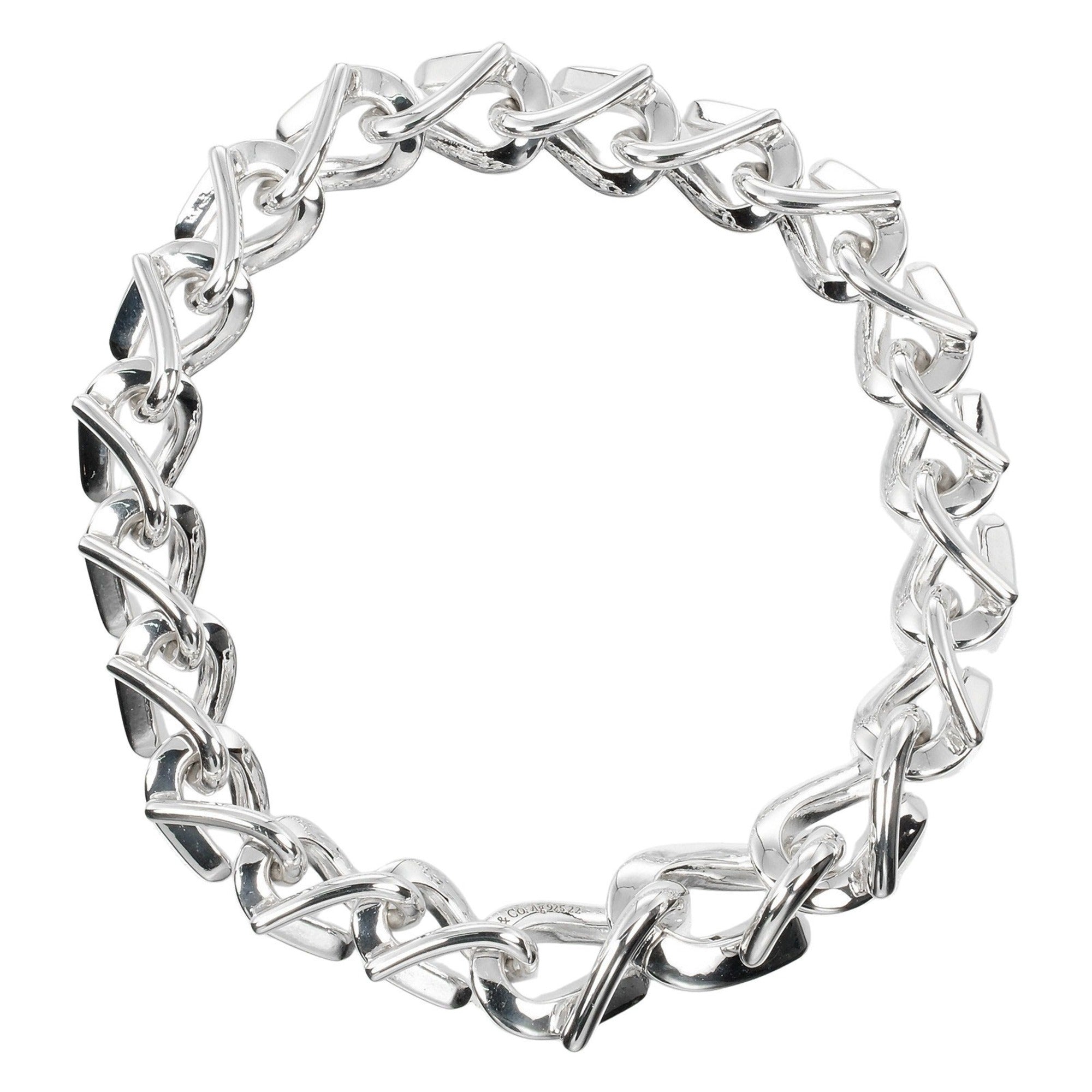 Forged Link Bracelet Sterling Silver Medium