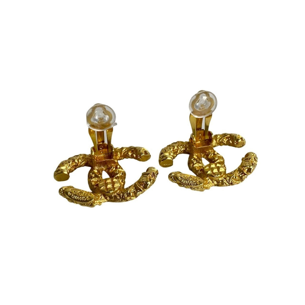 CC Logo Earrings Metal Gold-Tone Metal
