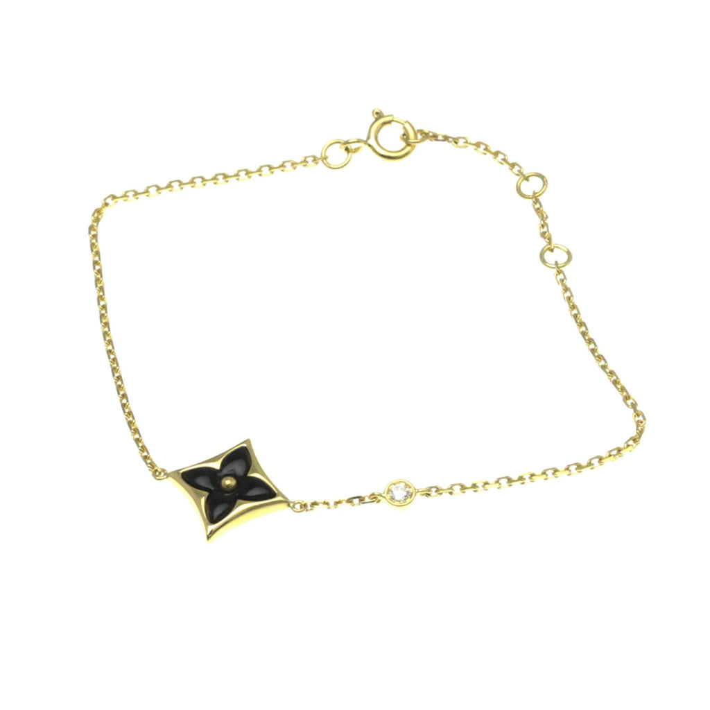 Star Blossom Bracelet 18K Yellow Gold with Onyx