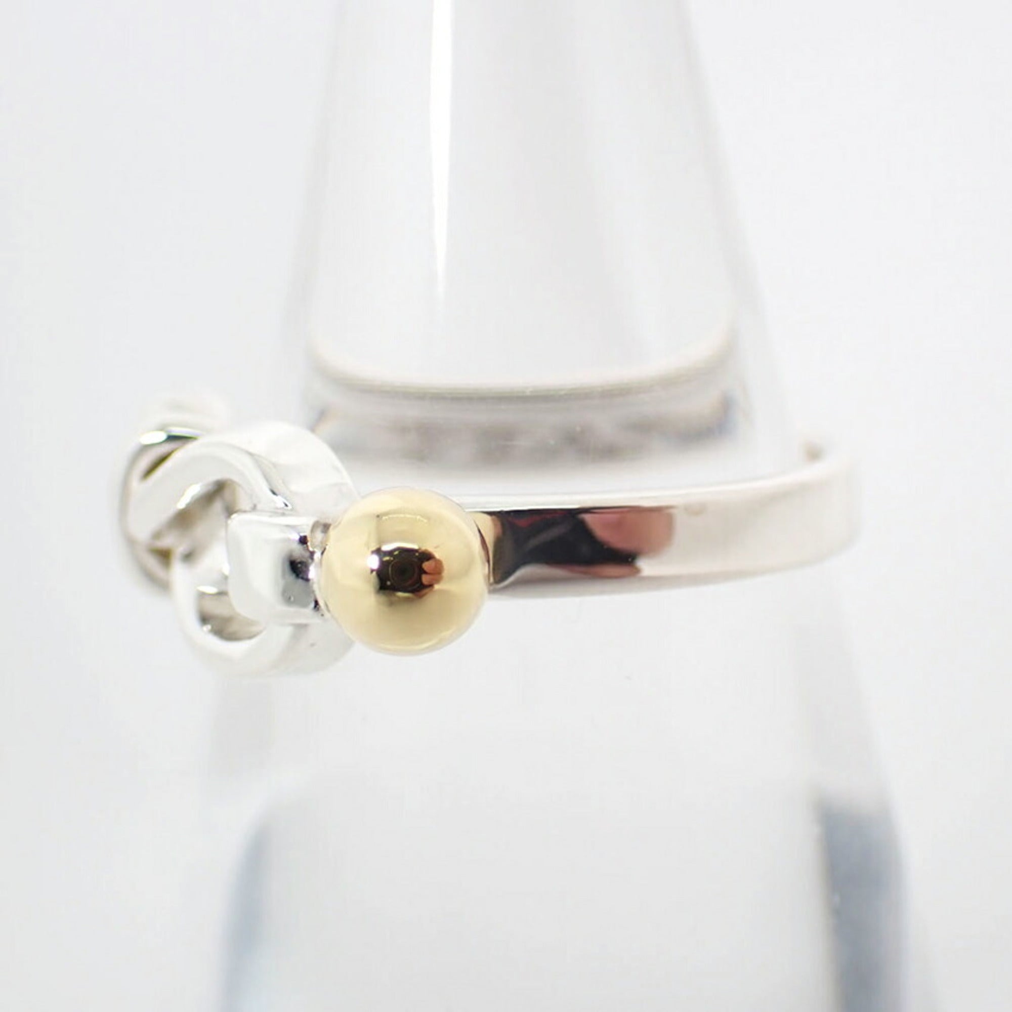 Hook and Eye Band Ring Sterling Silver and 18K Yellow Gold