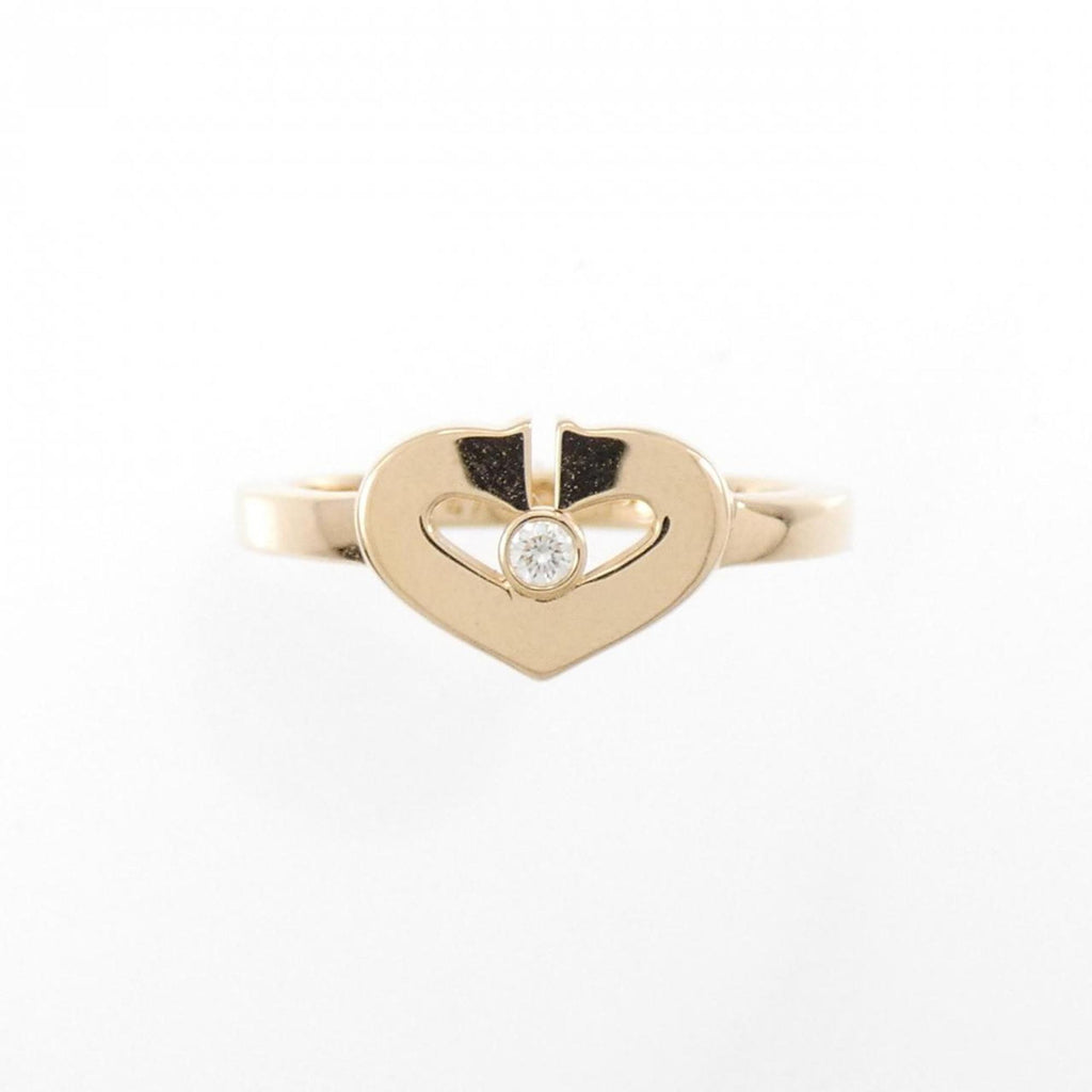 C Heart Ring 18K Rose Gold with Diamonds