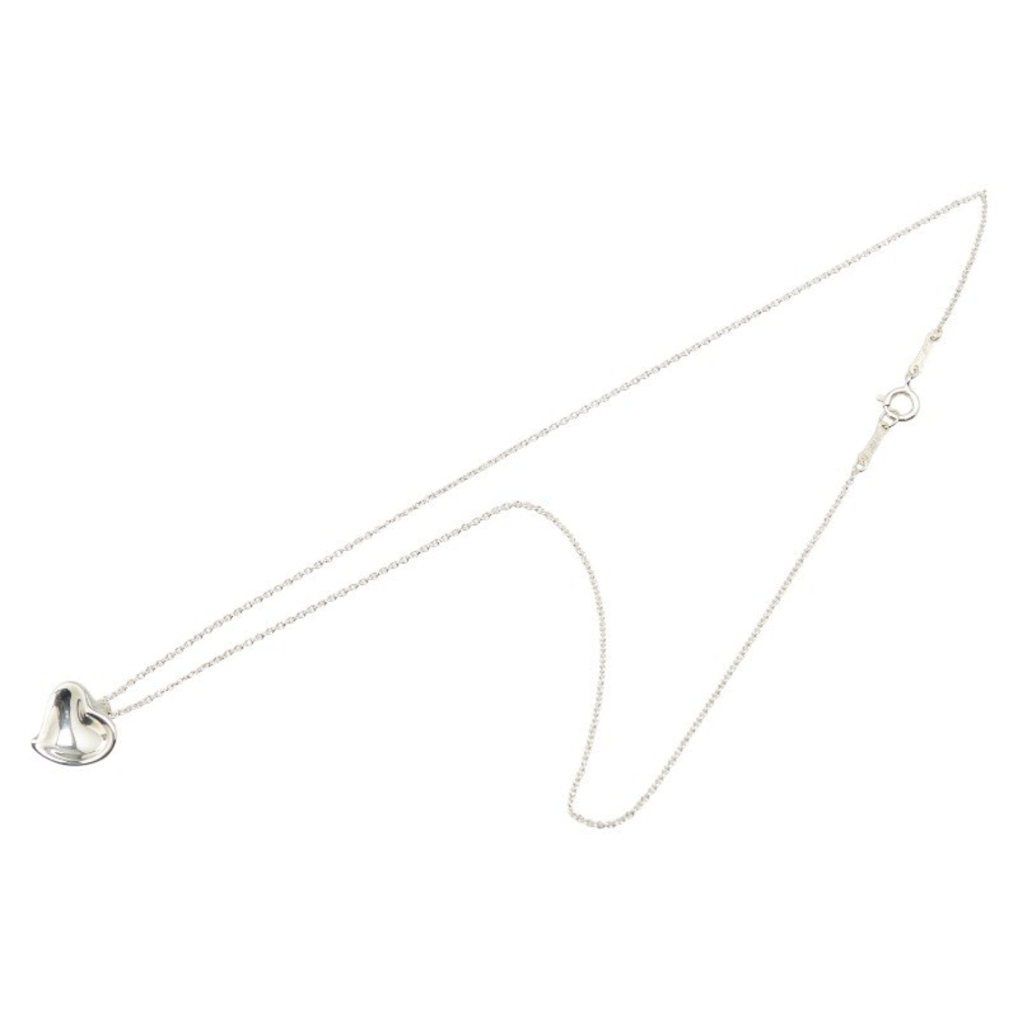 Full Heart Pendant Necklace Sterling Silver