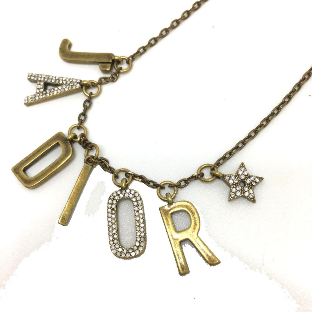 Rhinestone Necklace Gold
