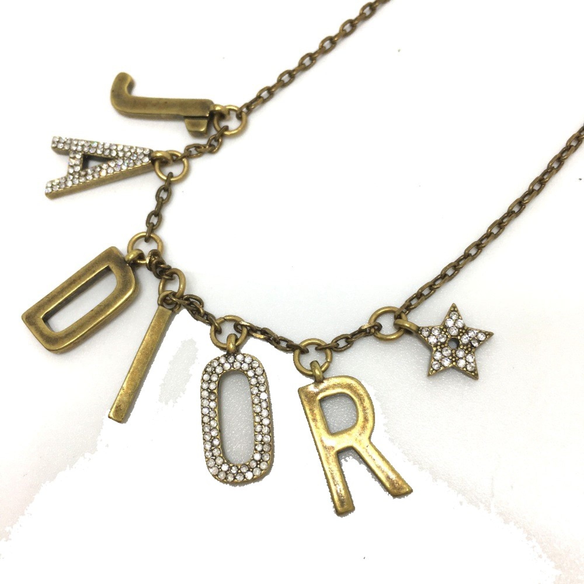 Rhinestone Necklace Gold