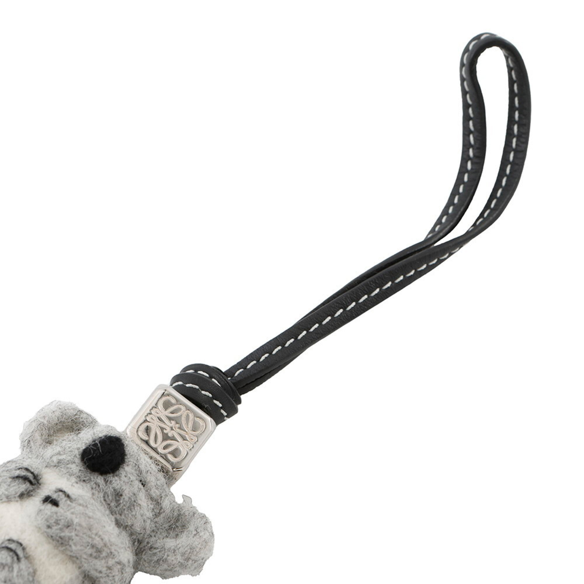 Charm Leather Black and Gray Handbag Charm