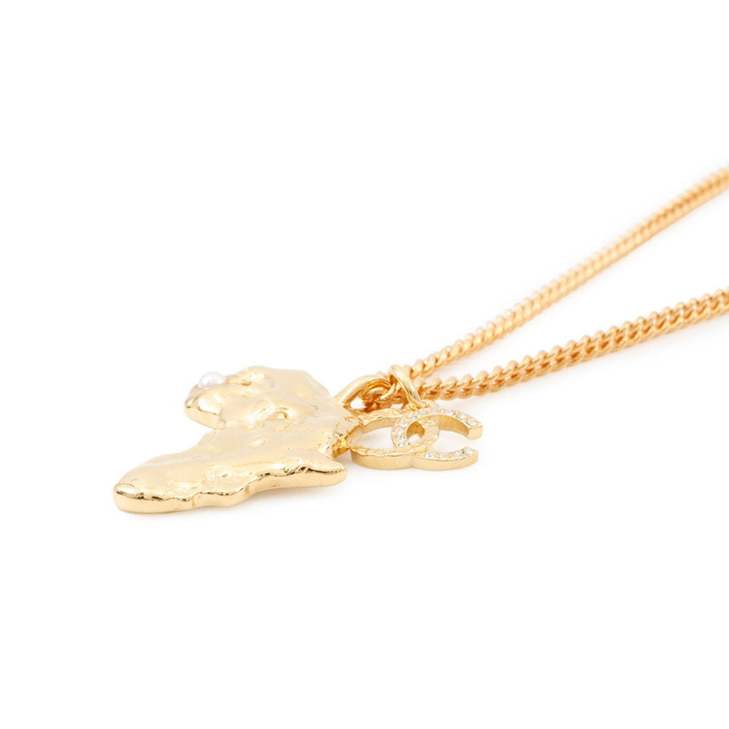 CC Logo Pendant Necklace Metal