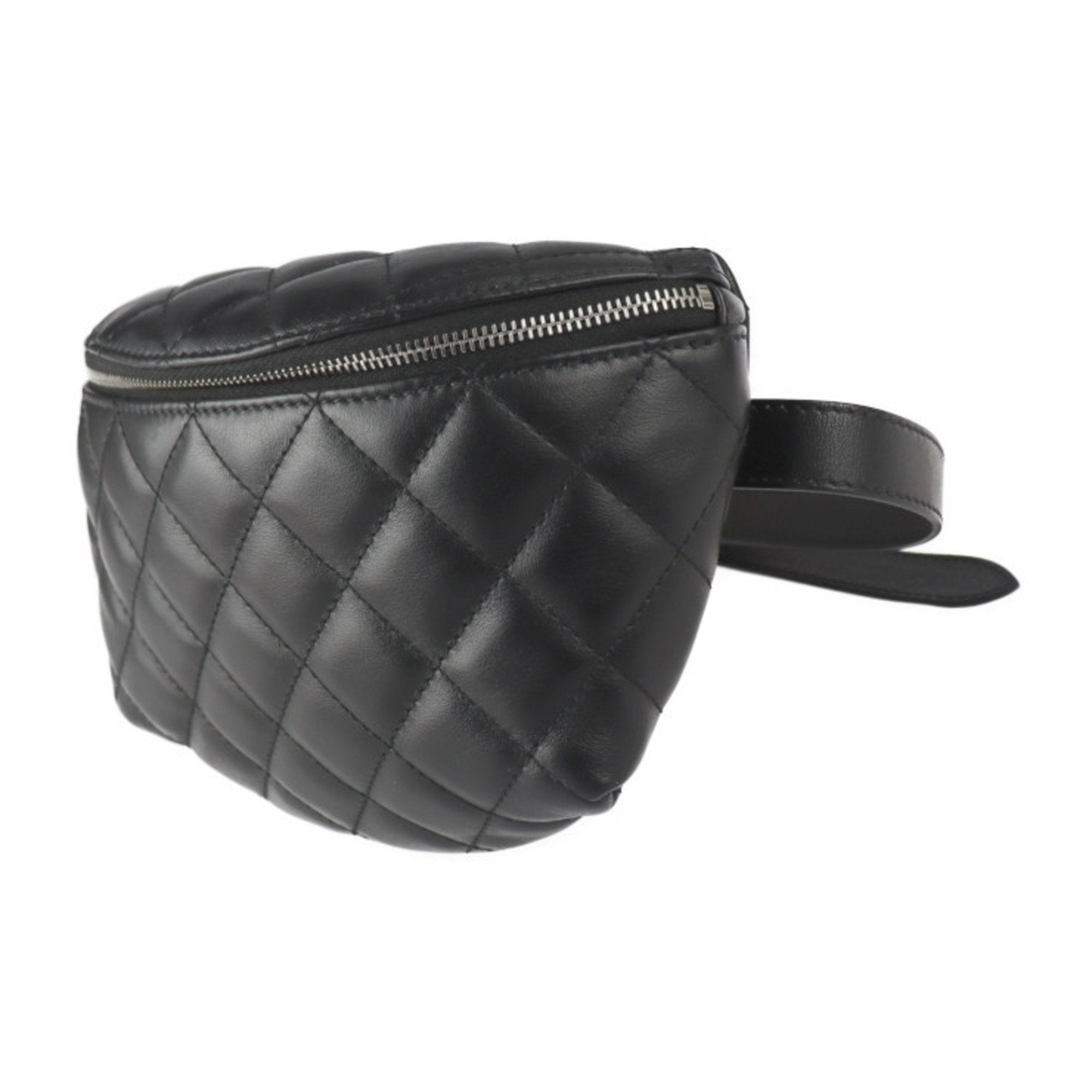 Vintage Zip Belt Bag Quilted Lambskin Small