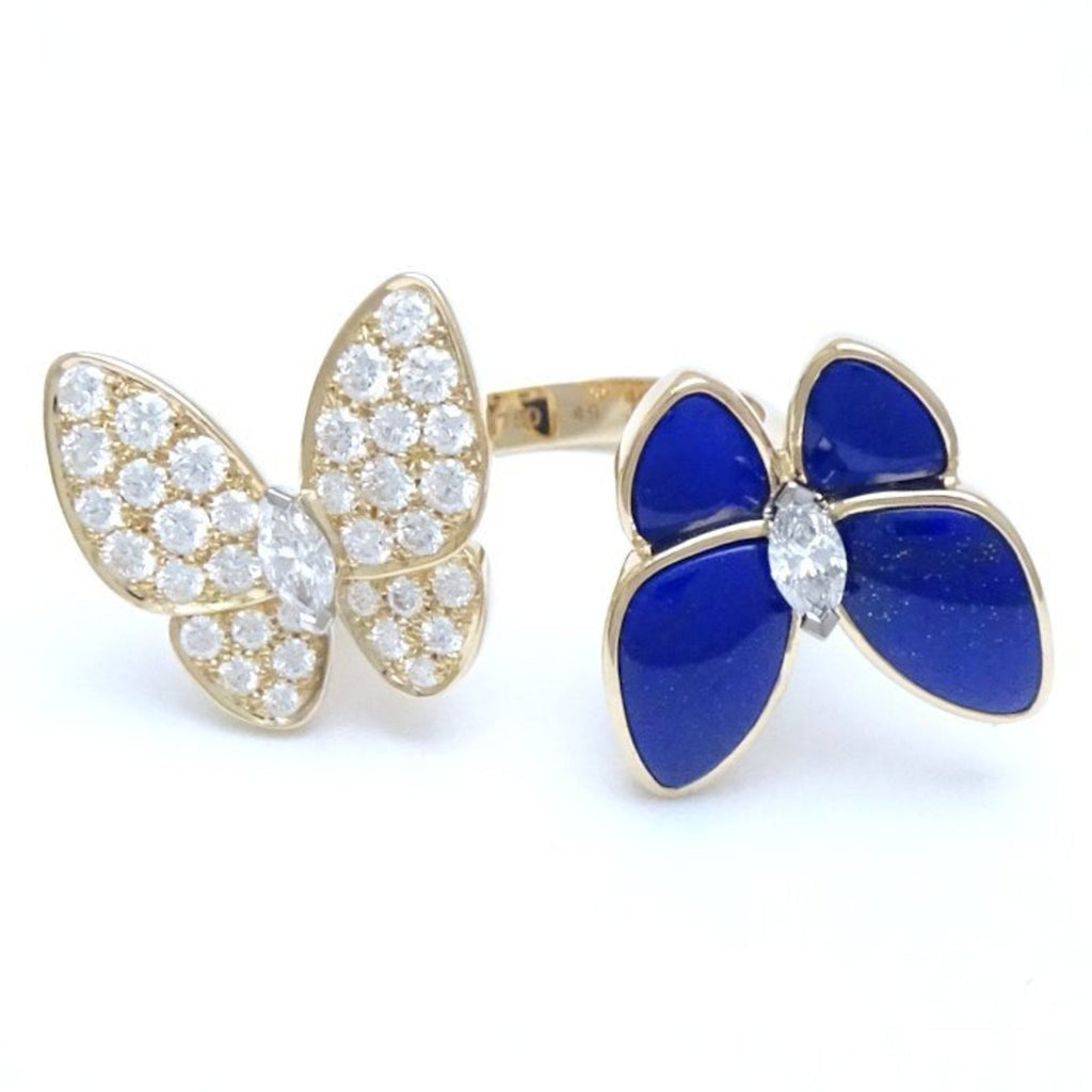Band Ring 18K Yellow Gold with Diamond and Lapis Lazuli