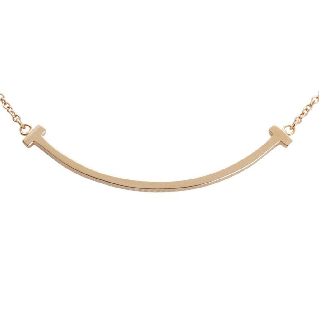 T Smile Pendant Necklace 18K Rose Gold