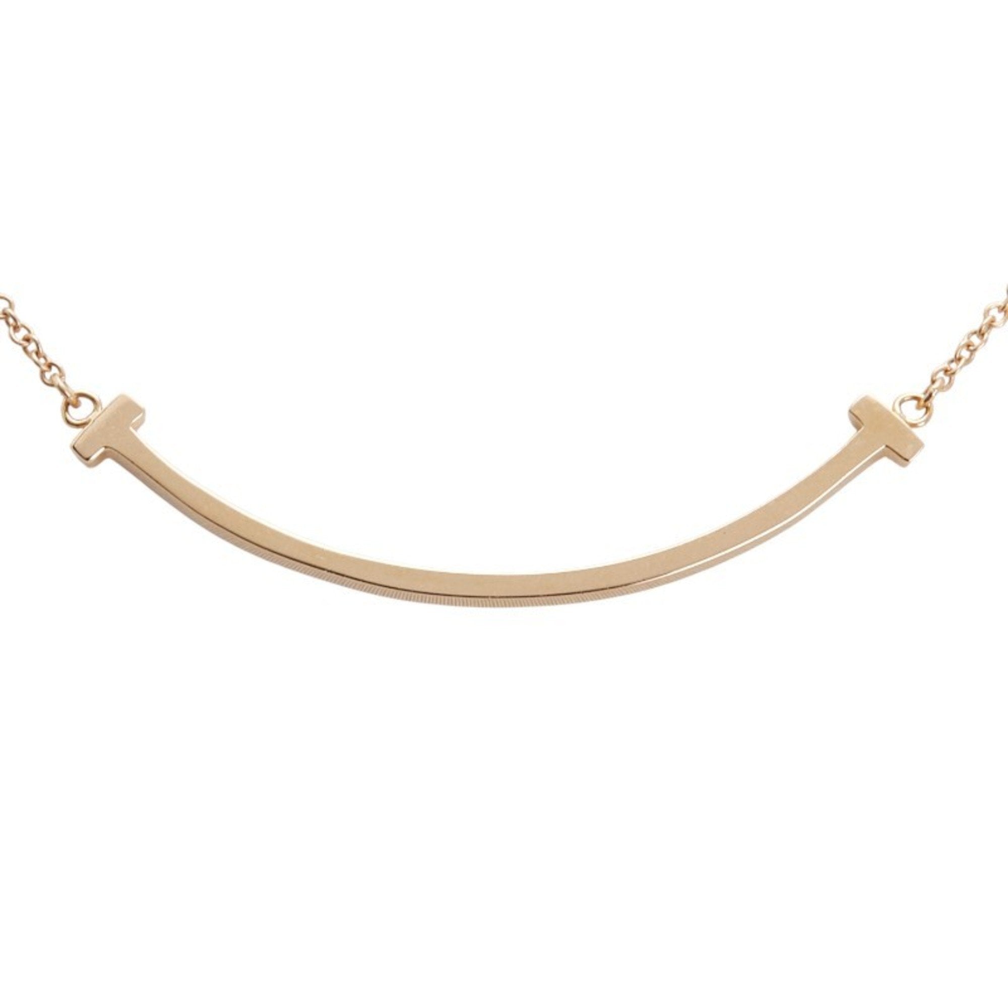 T Smile Pendant Necklace 18K Rose Gold