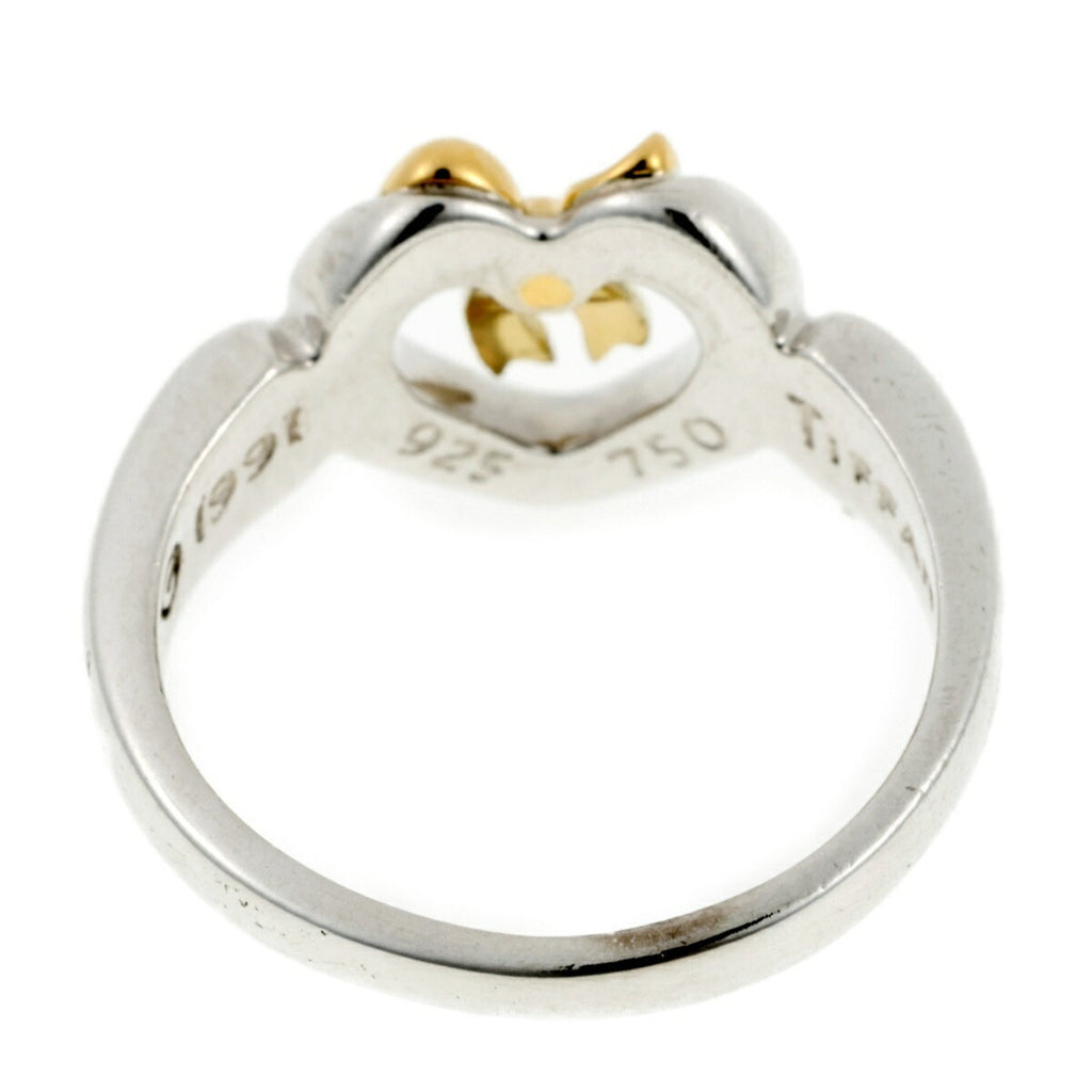 Ribbon Heart Ring 18K Gold and Sterling Silver