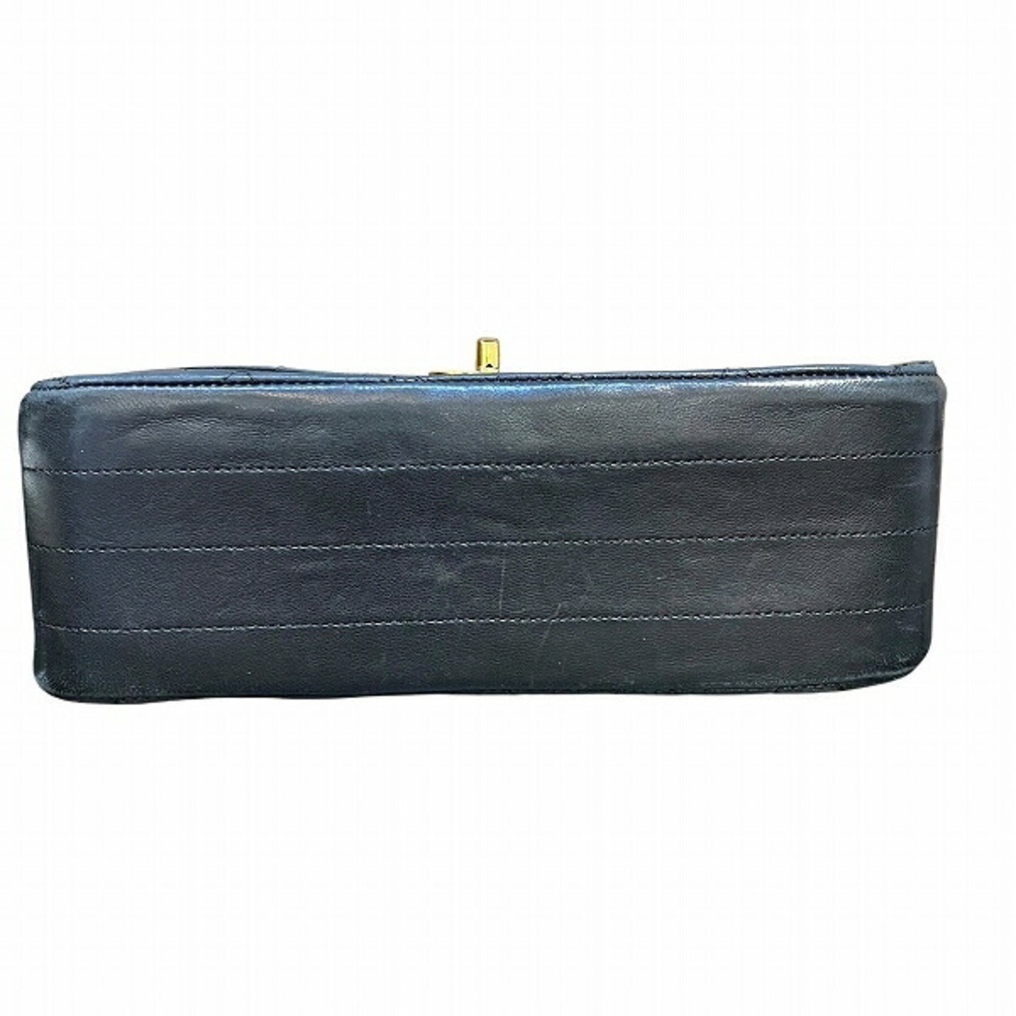 Vintage Round Flap Bag Quilted Lambskin Small