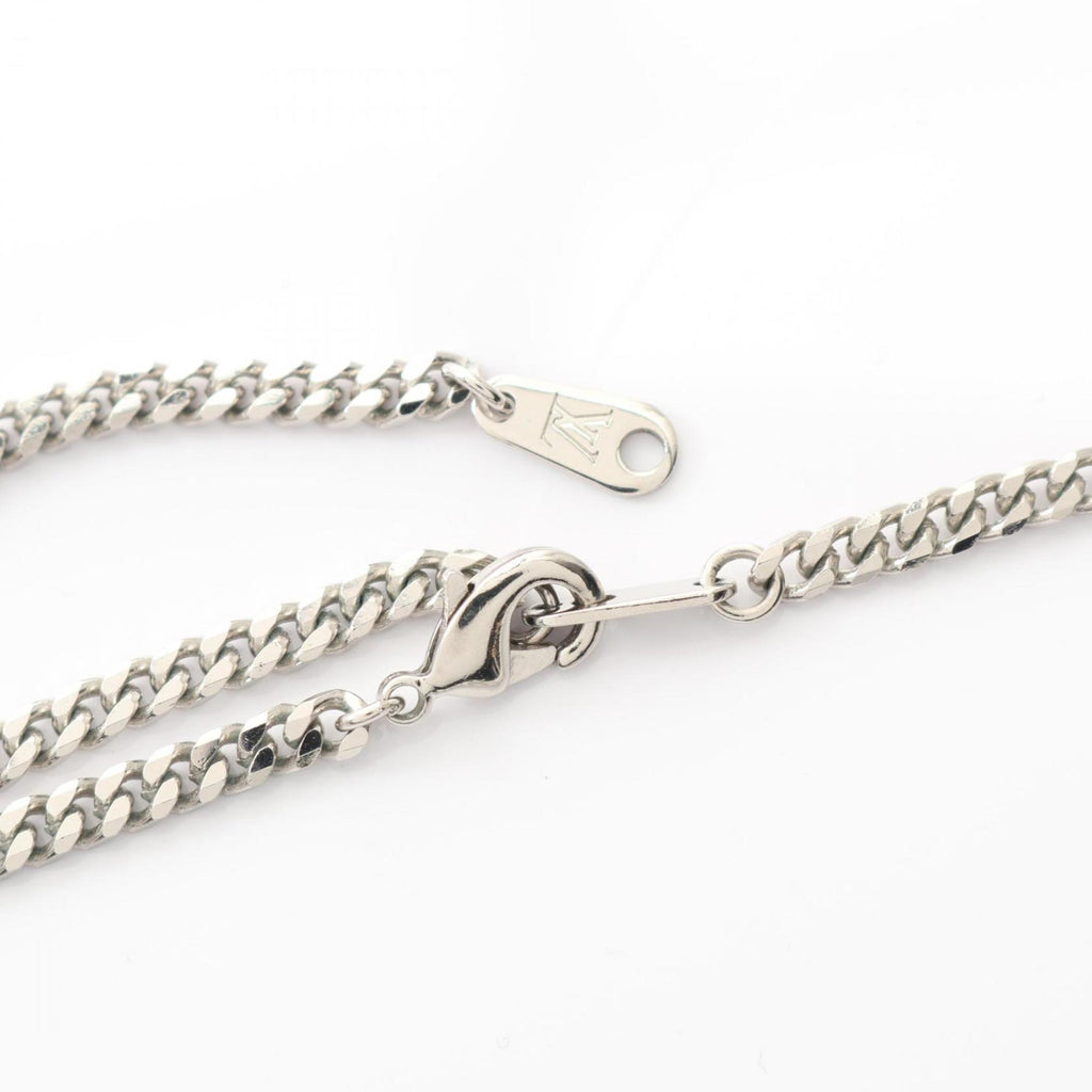 Damier Staple Pendant Necklace Stainless Steel