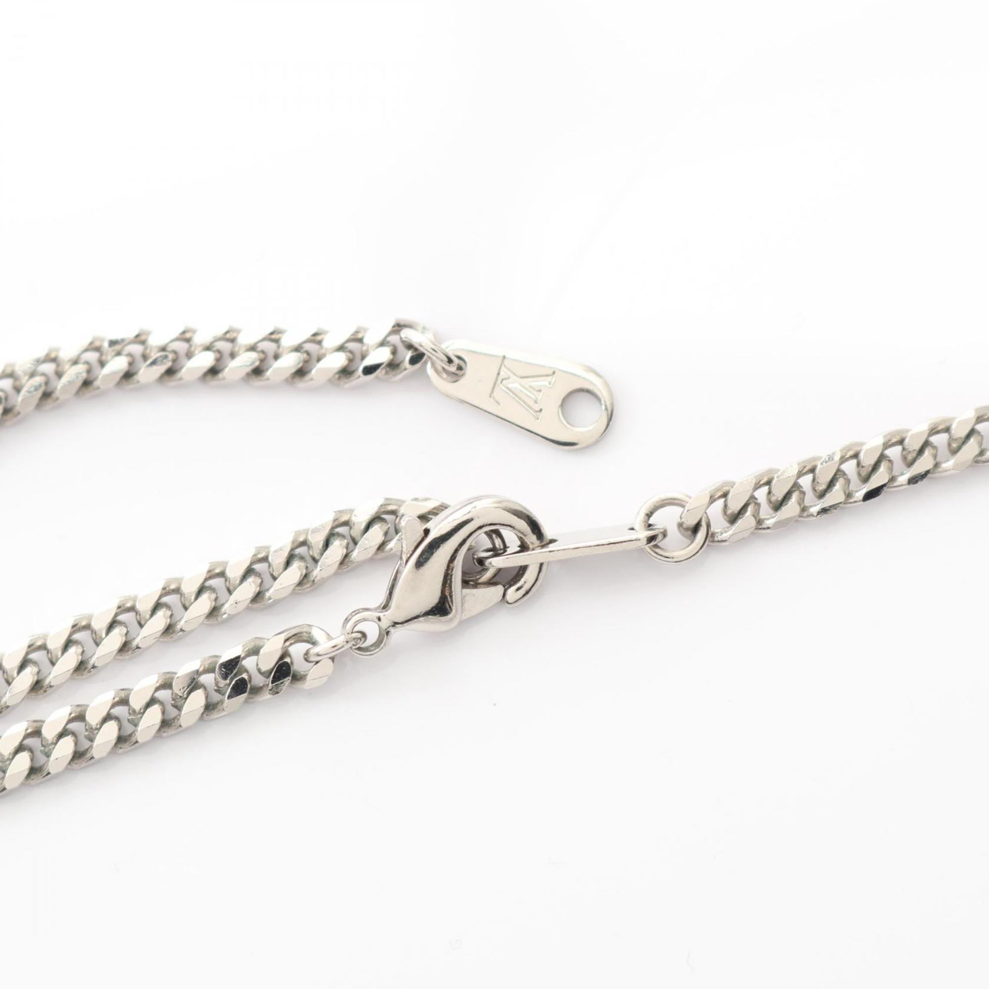 Damier Staple Pendant Necklace Stainless Steel