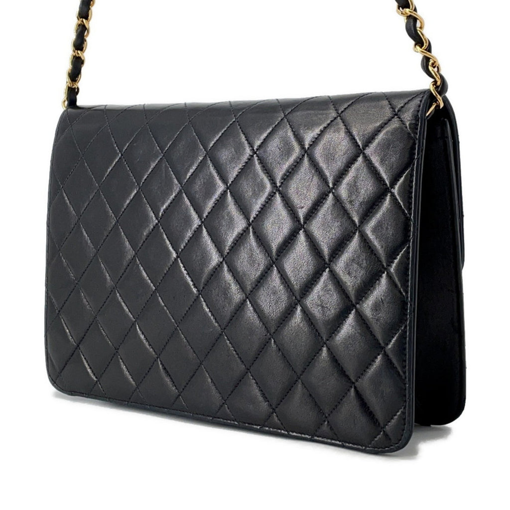 Vintage Clutch with Chain Quilted Leather Medium