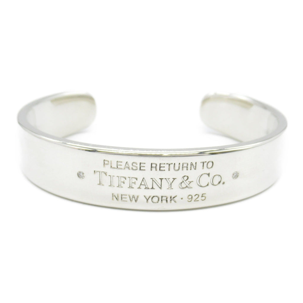Narrow Cuff Bracelet Sterling Silver with Diamond