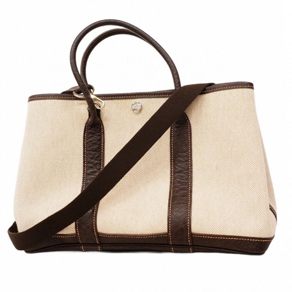Garden Party Tote Toile and Leather 30