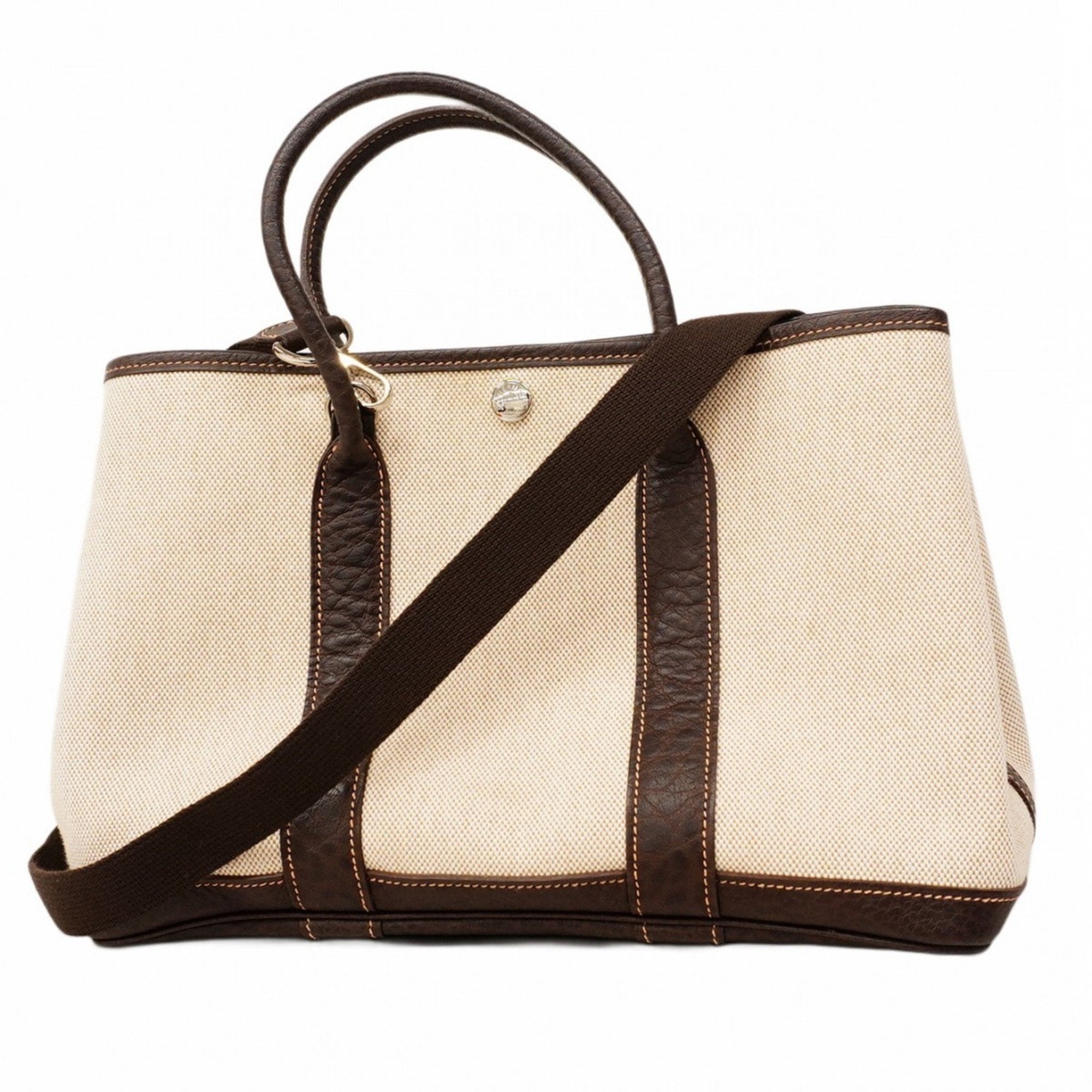 Garden Party Tote Toile and Leather 30