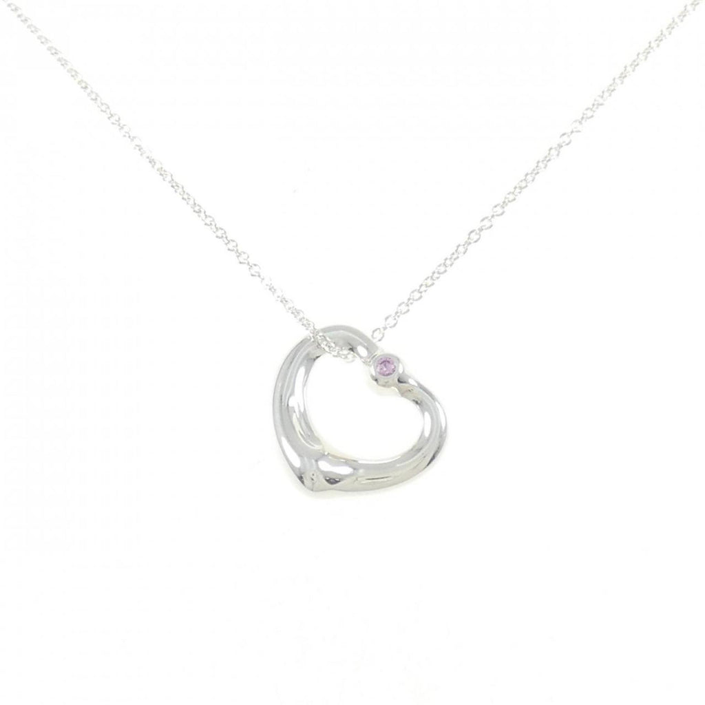 Open Heart Pendant Necklace Sterling Silver 14.8mm