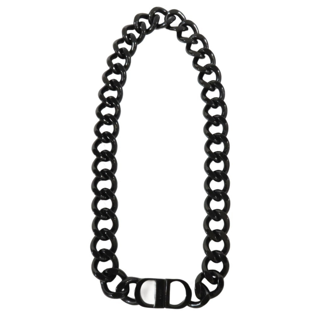 CD Icon Pendant Necklace Metal Black
