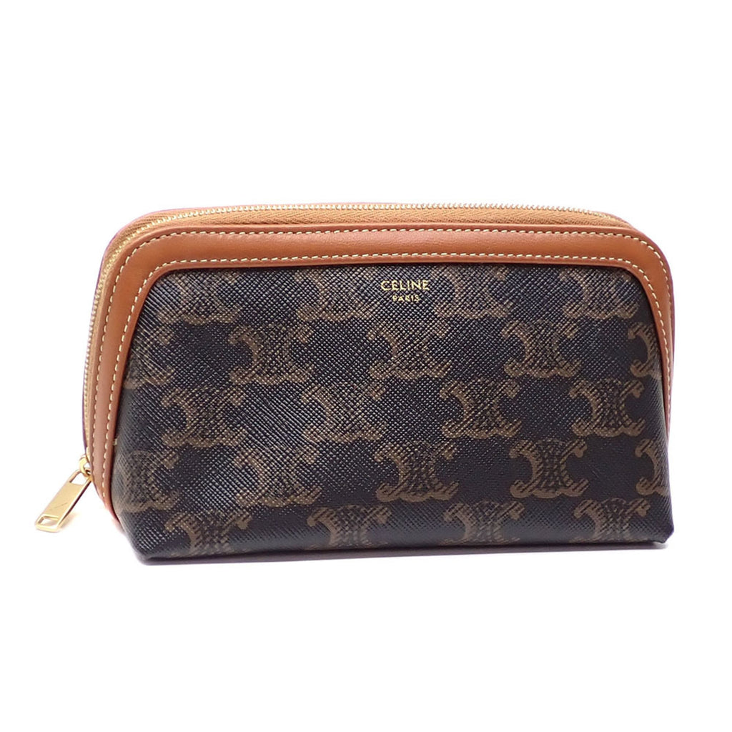 Zip Around Chain Clutch Triomphe Coated Canvas