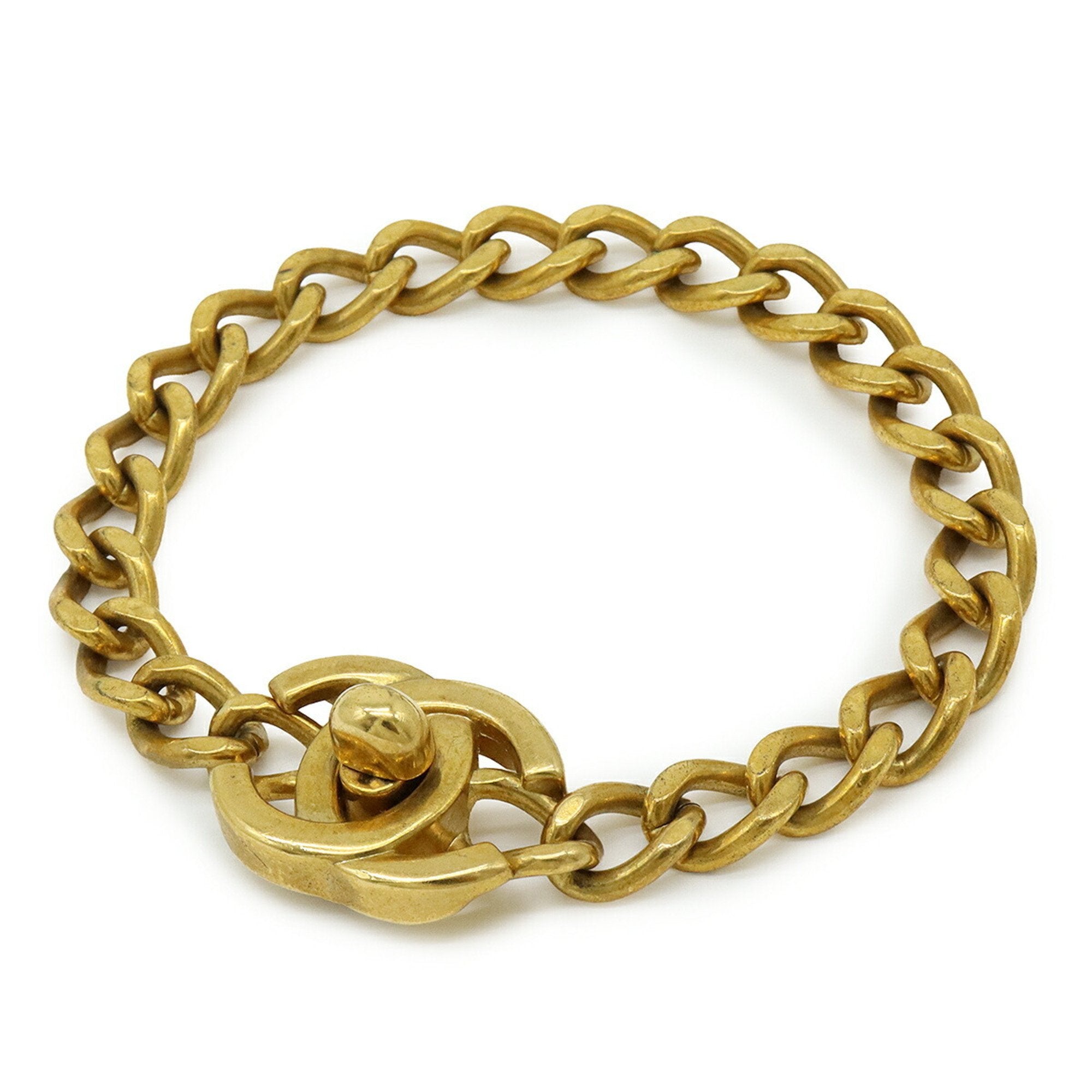 CC Logo Chain Lock Bracelet Metal