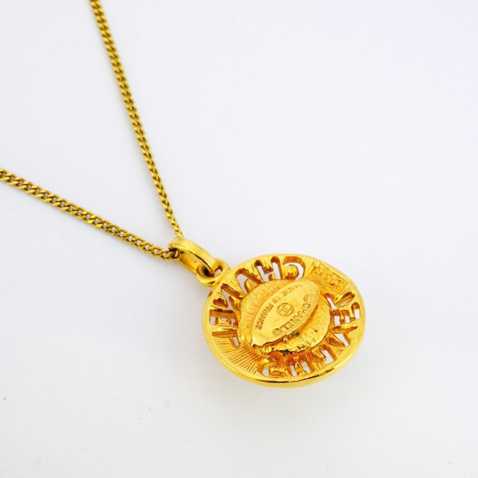 Pendant Necklace Metal Faux Pearl
