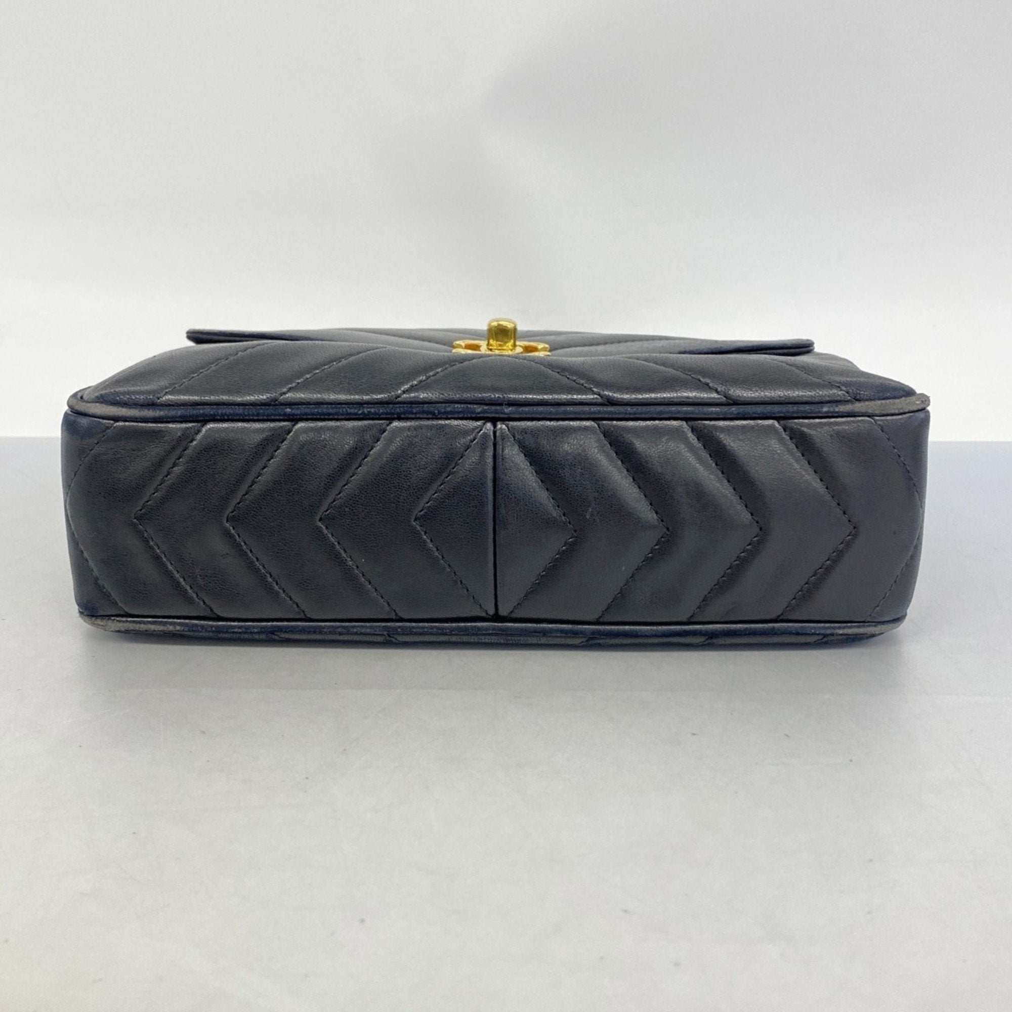 Vintage Front Pocket Camera Bag Chevron Lambskin Medium