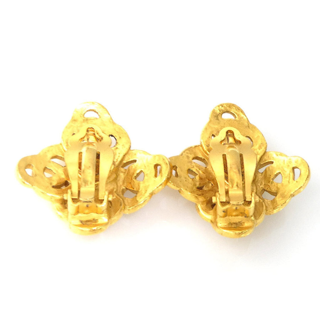 CC Logo Clip-On Earrings Gold-Tone Metal Gold-Tone Metal