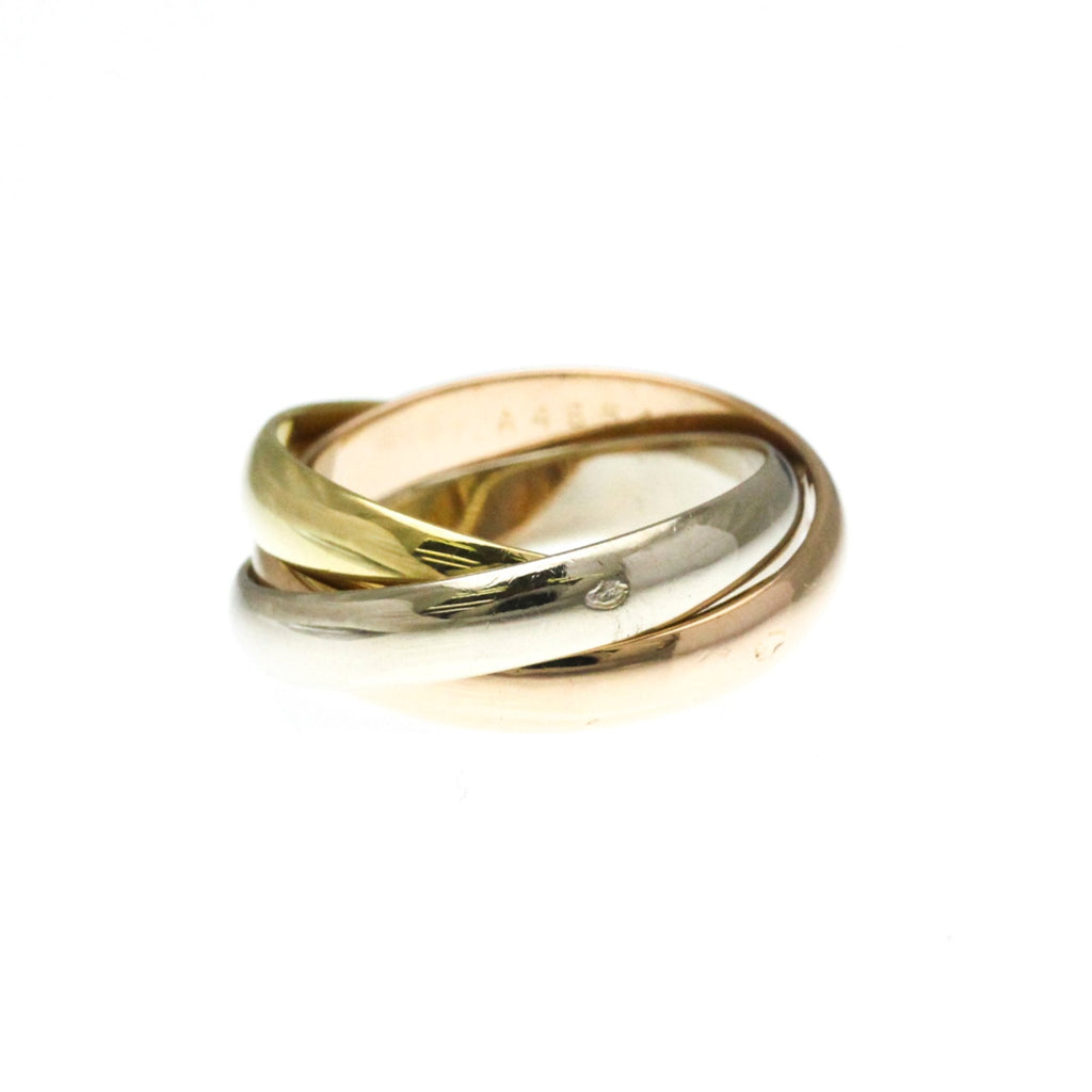 Vendome Louis Cartier Band Ring 18K Tricolor Gold