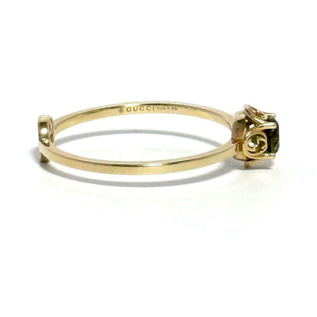 Interlocking G Ring 18K Yellow Gold with Tourmaline