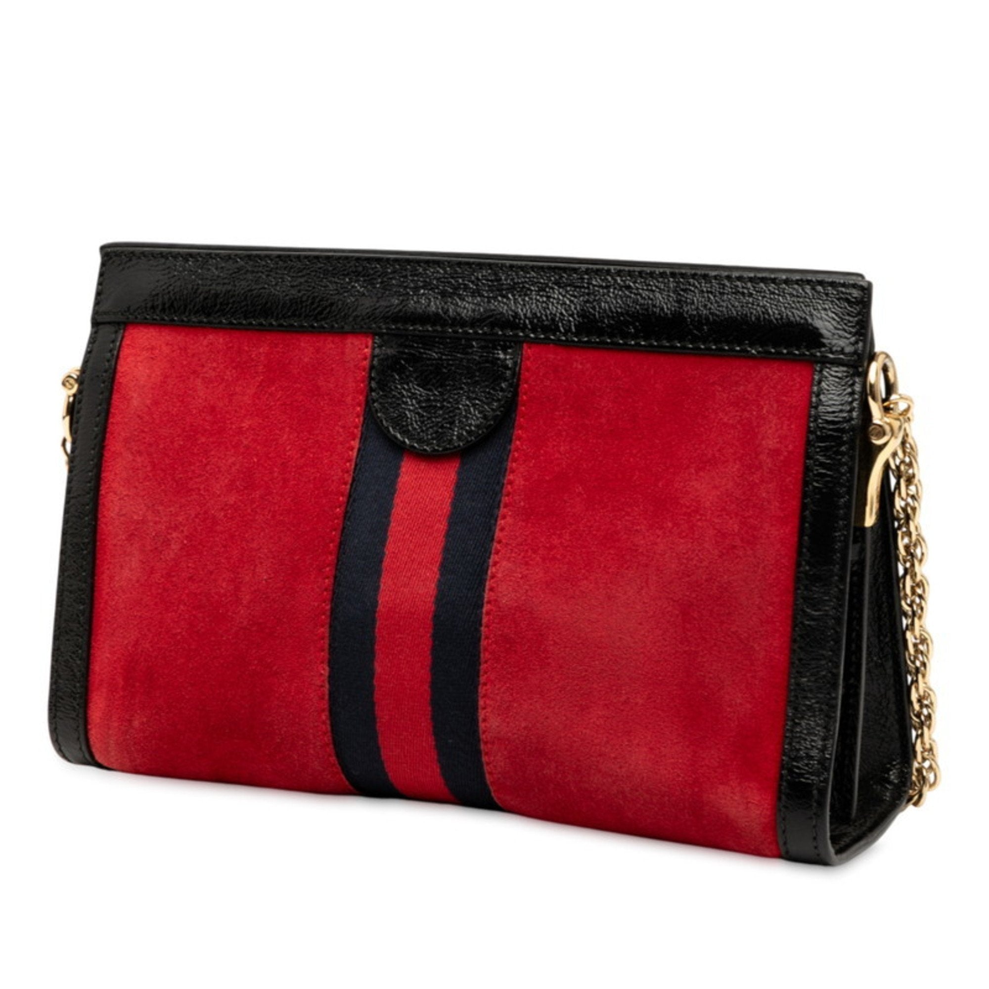 Ophidia Chain Shoulder Bag Suede Small