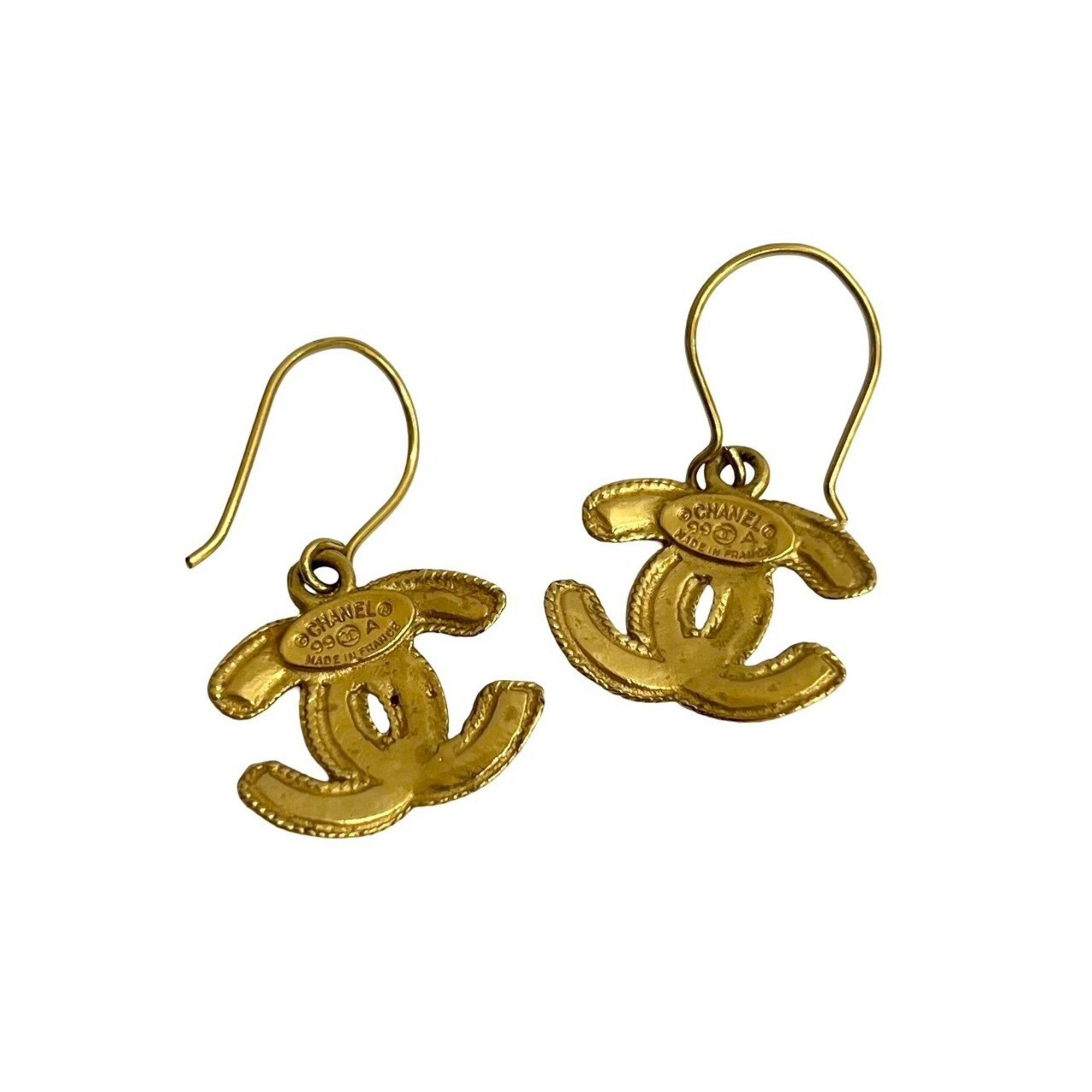 CC Logo Earrings Metal Gold-Tone Metal