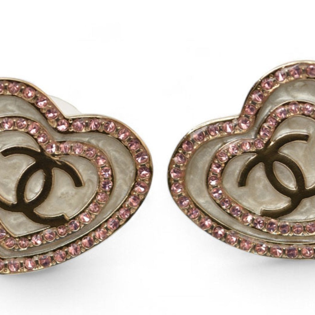 Earrings Rhinestone Gold-Tone Metal