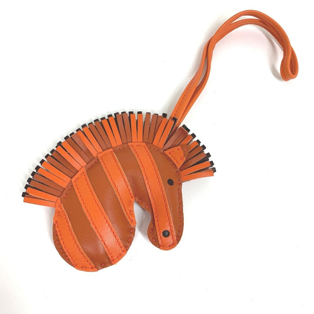 Bag Charm Agneau Milo and Leather Orange Handbag Charm