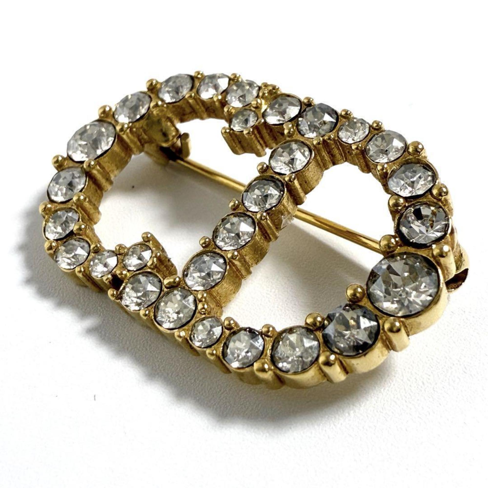 Clair D Lune Brooch Metal and Rhinestone