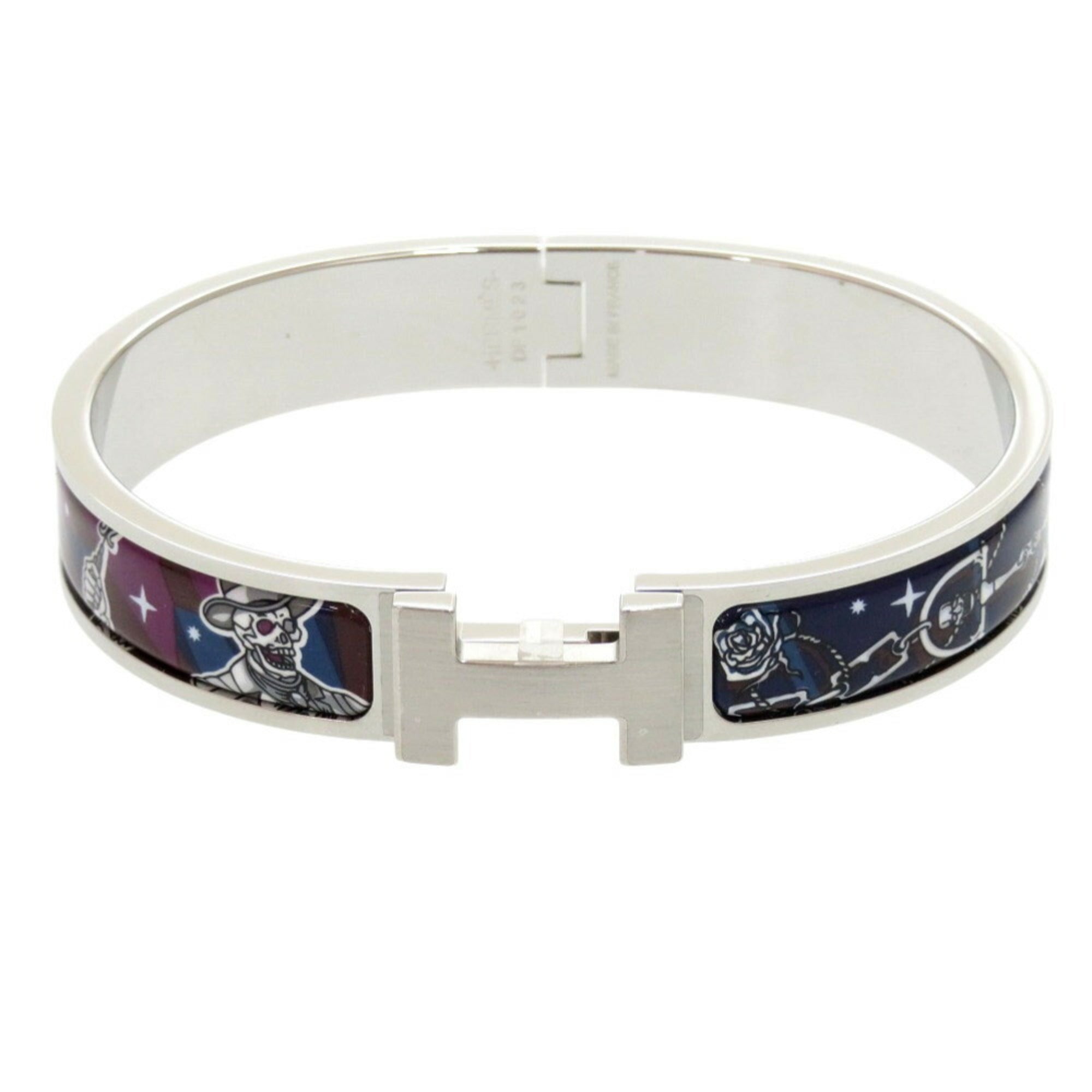 Click C'est La Fit Fan Bangle Metal Navy and Silver Bracelet