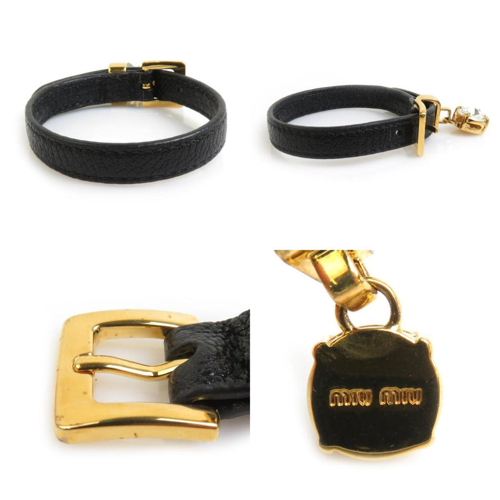 Charm Bracelet Leather Black