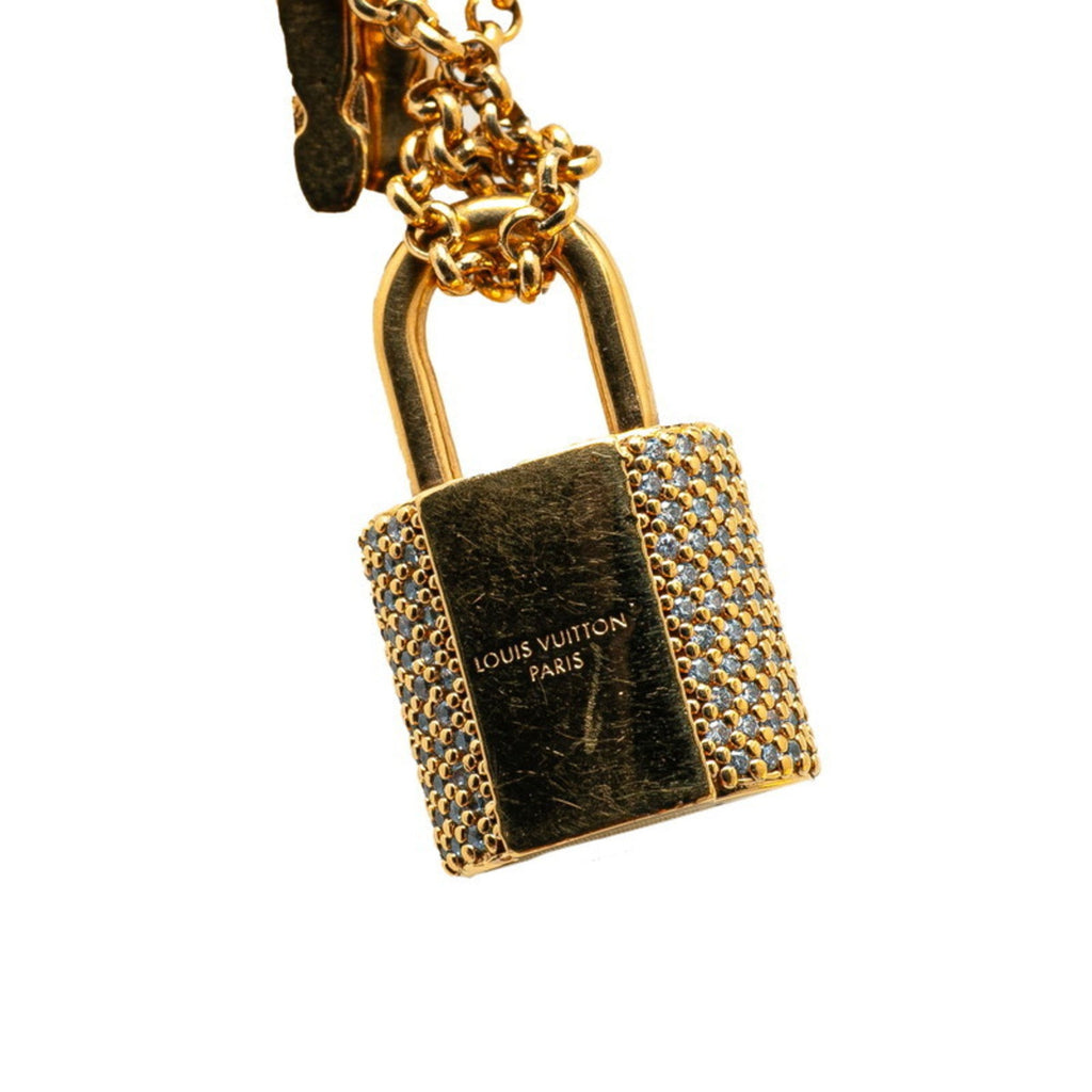 Pendant Necklace Gold with Rhinestone