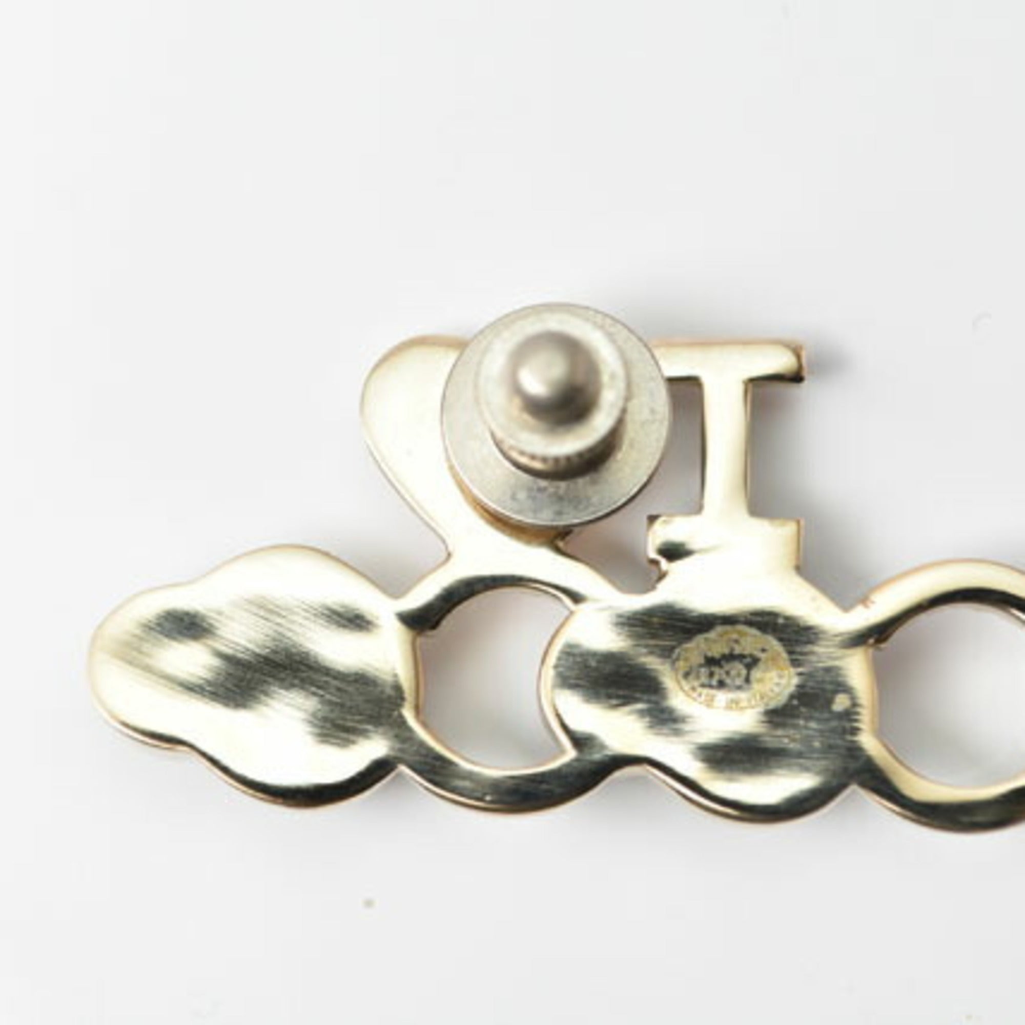 Brooch Brass Brown and Gold