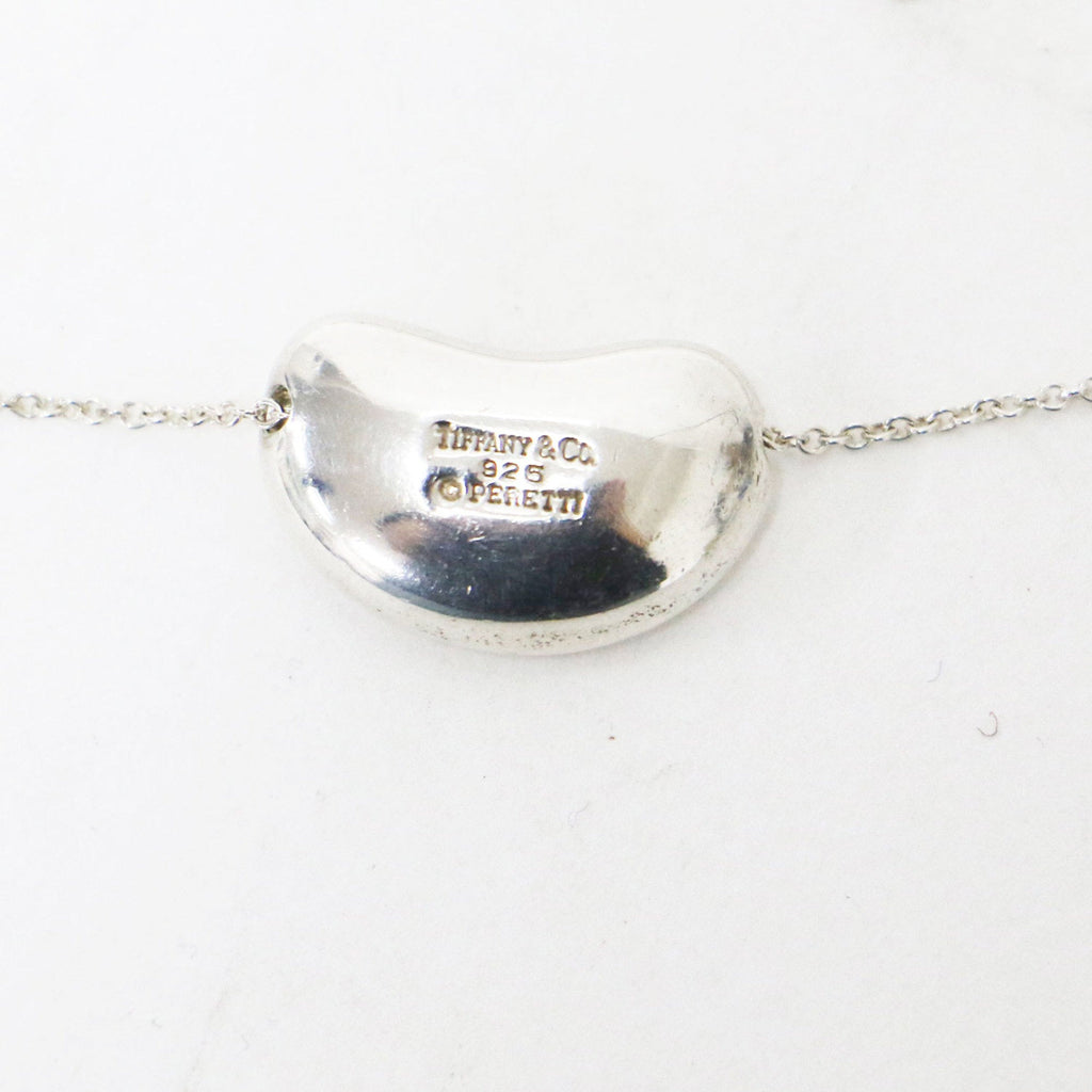 Bean Pendant Necklace Sterling Silver 10mm