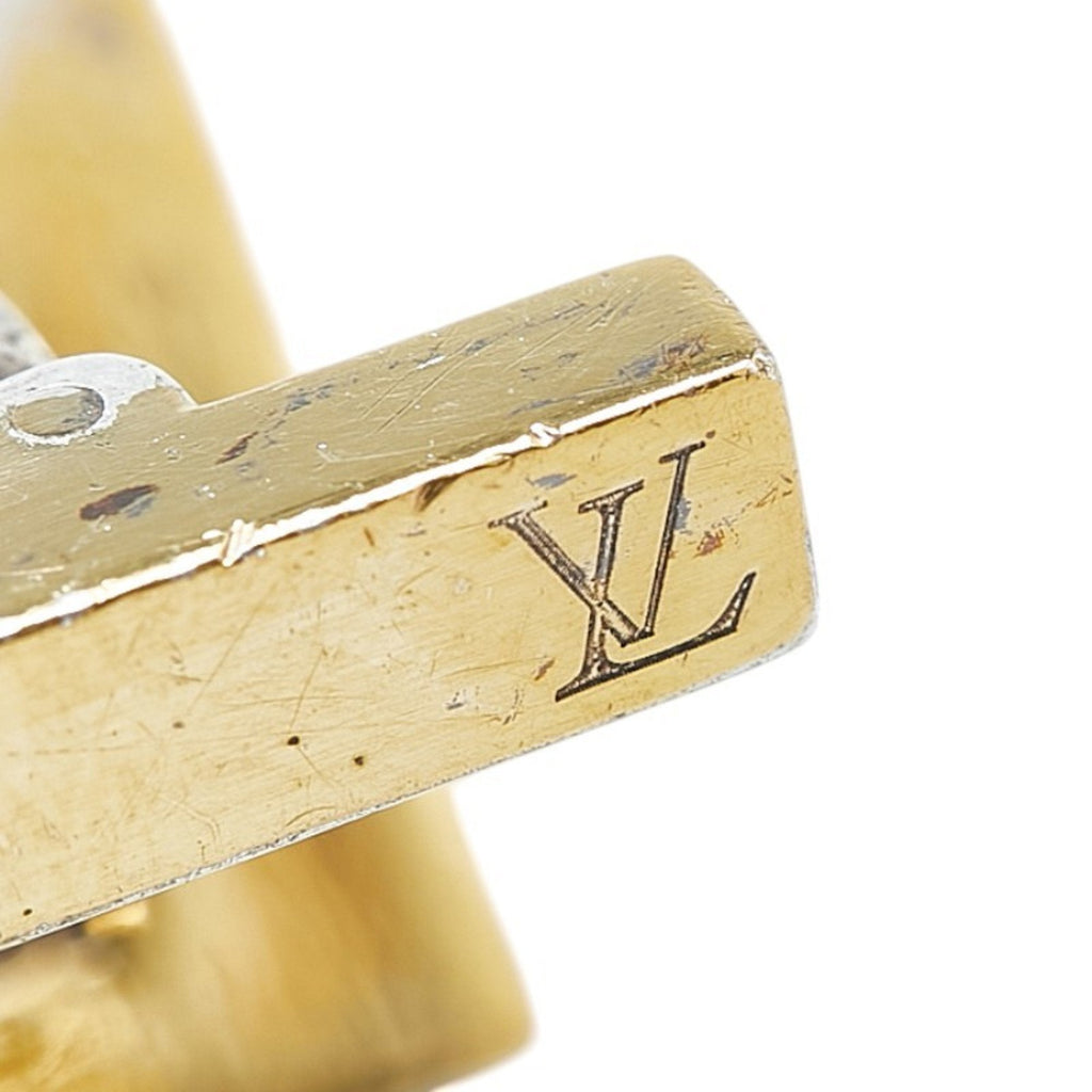 Damier Cufflinks Gold Plated Brown Bracelet