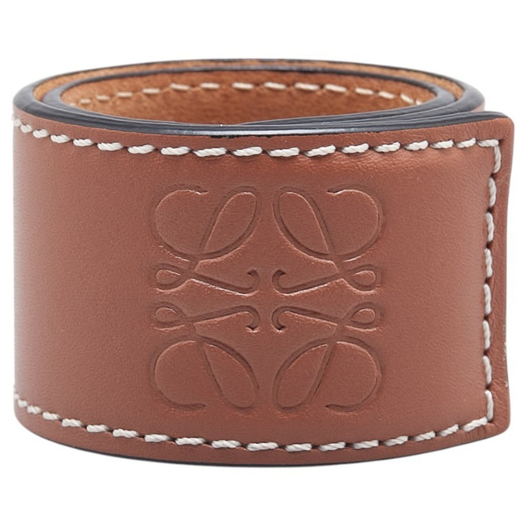 Anagram Slap Bracelet Leather Brown Small