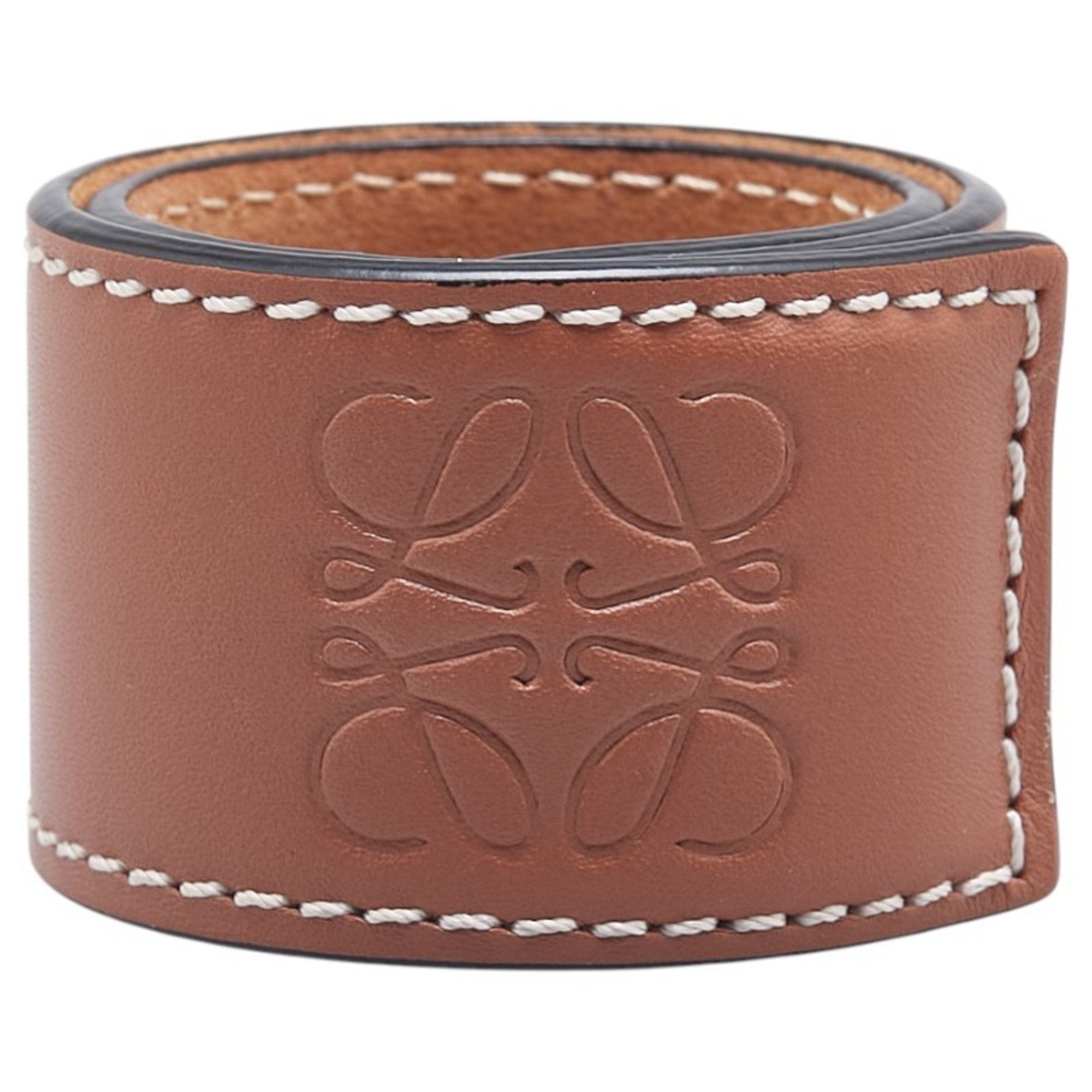 Anagram Slap Bracelet Leather Brown Small